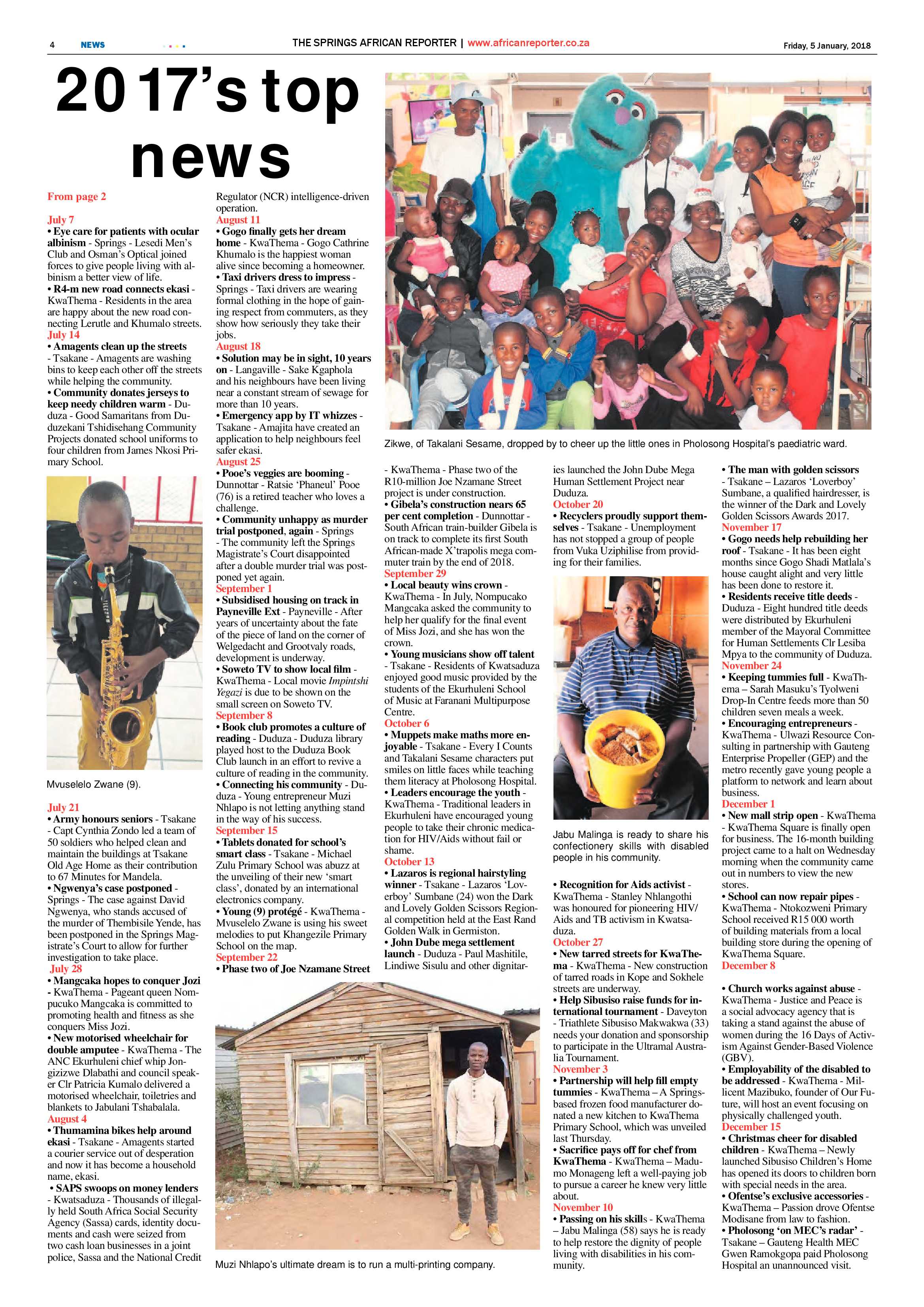 African Reporter 05 January 2018 page 4