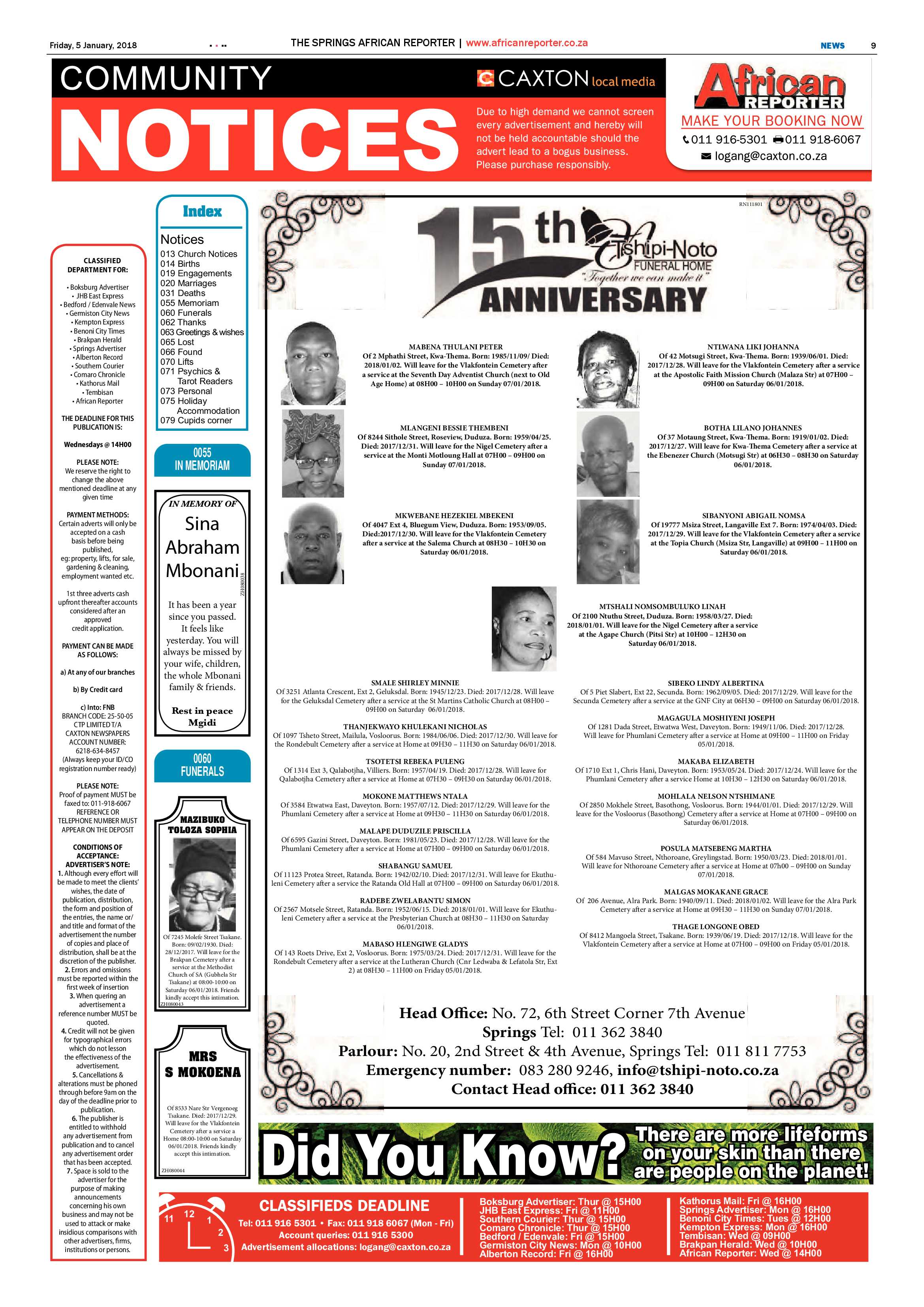 African Reporter 05 January 2018 page 9