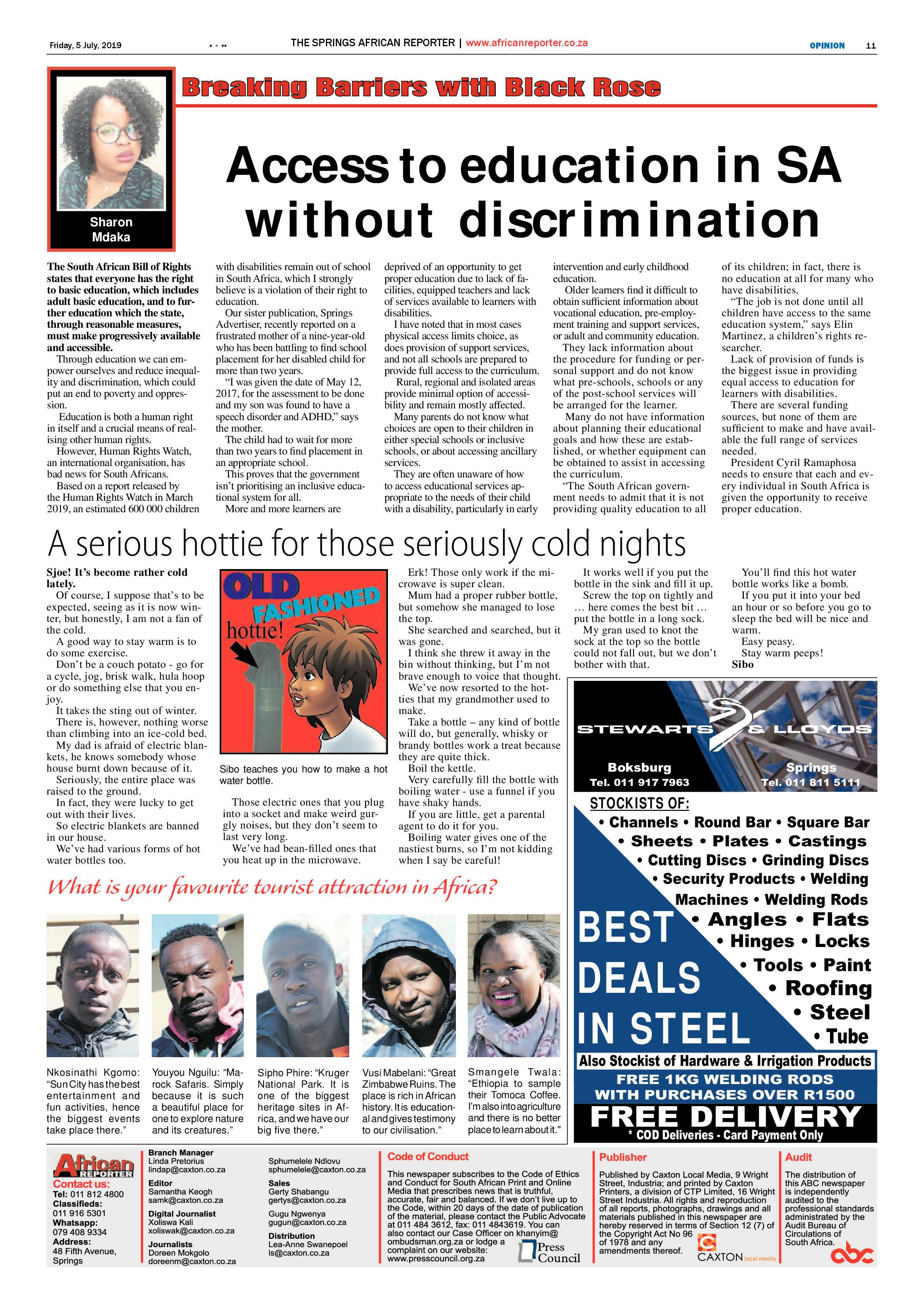 African Reporter 05 July 2019 page 11