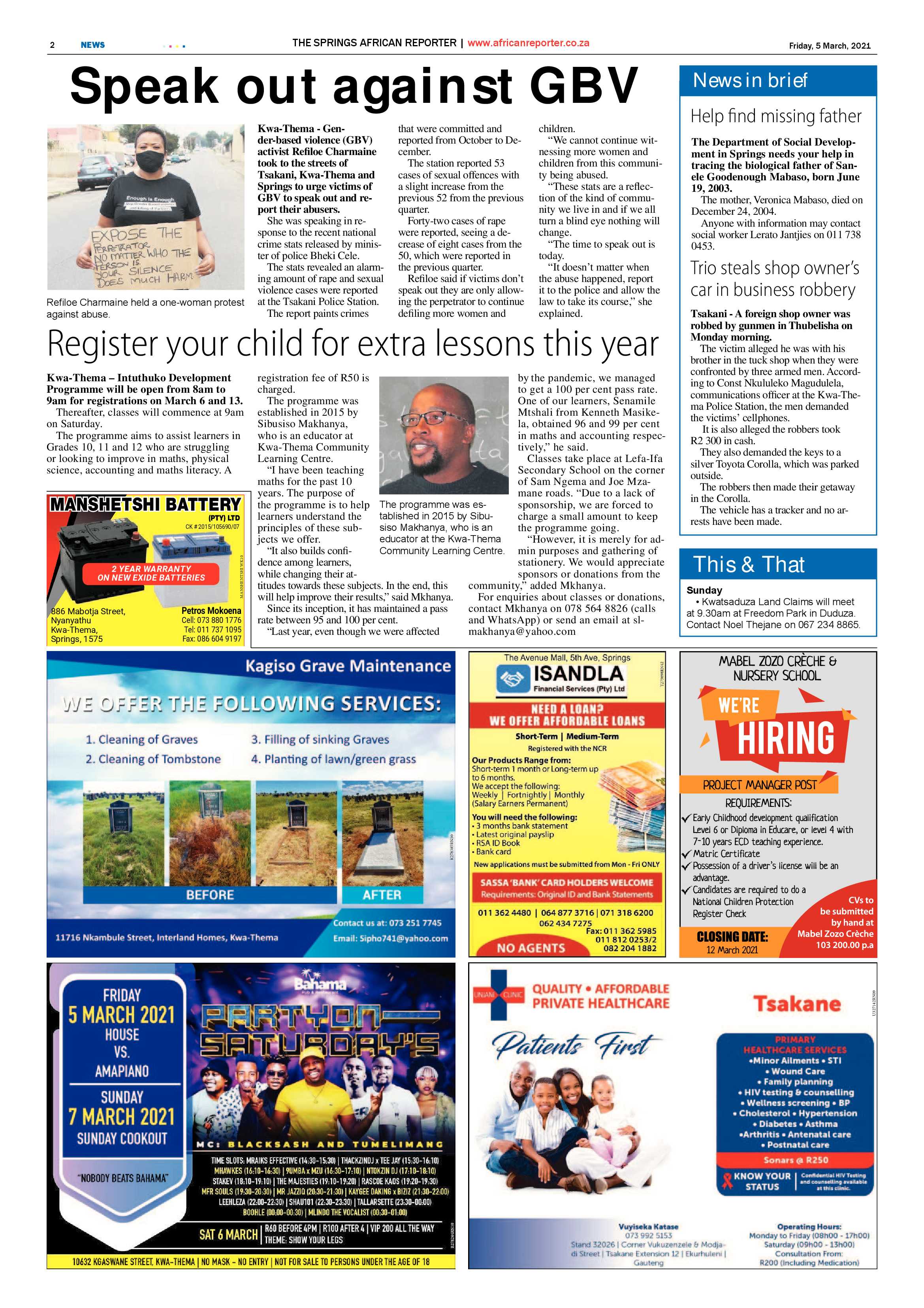 African Reporter 05 March 2021 page 2