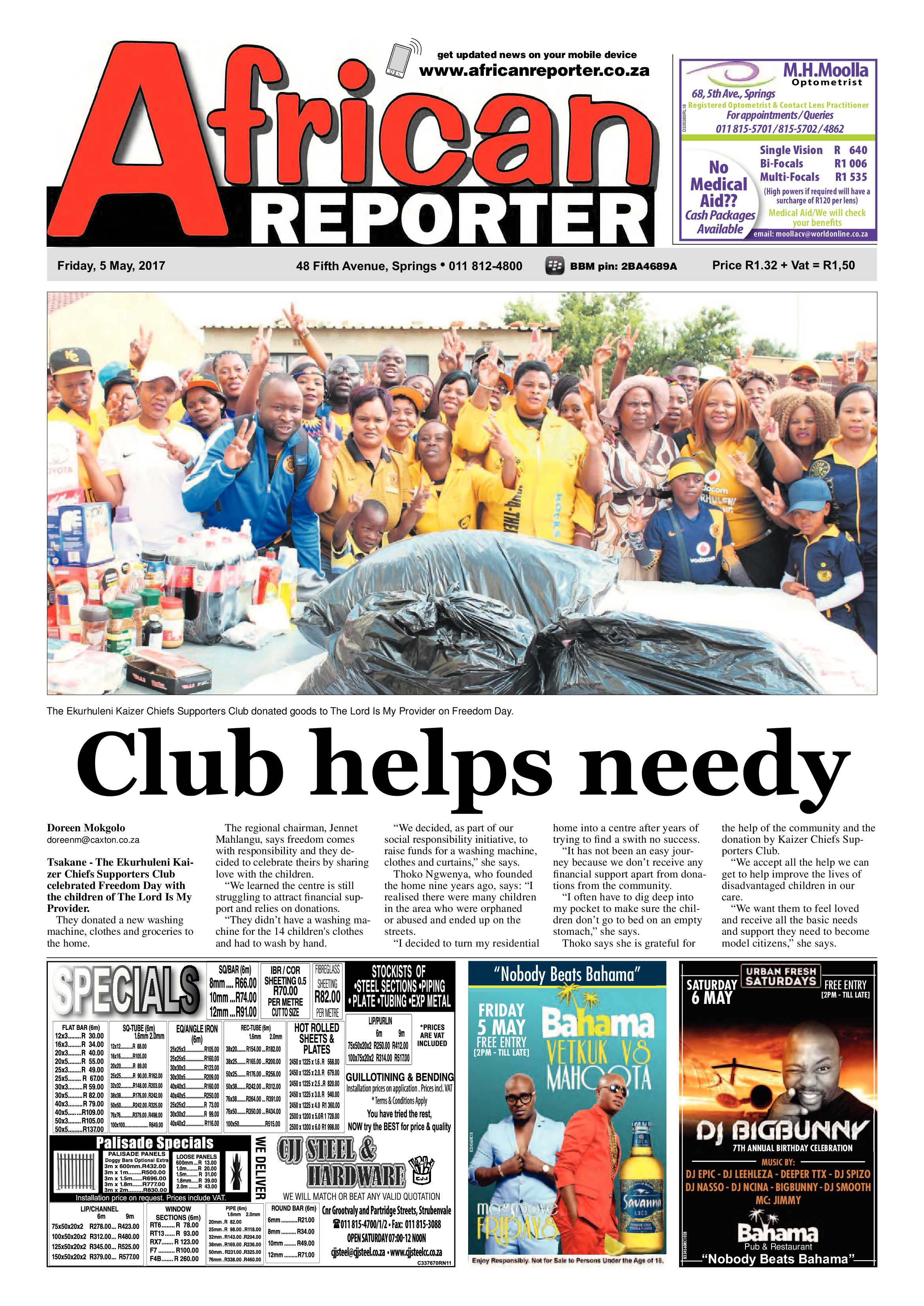 African Reporter 05 May 2017 page 1