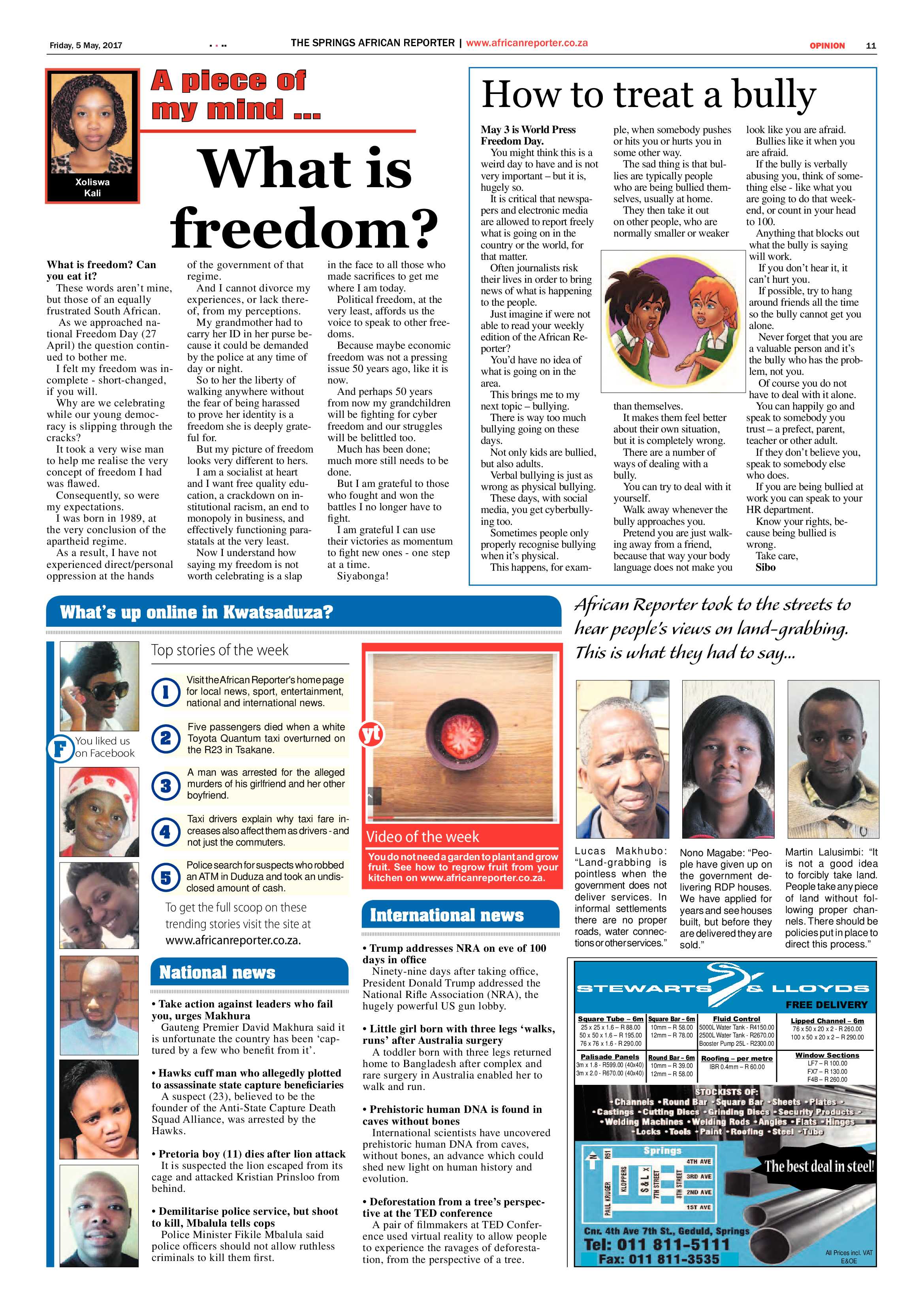 African Reporter 05 May 2017 page 11