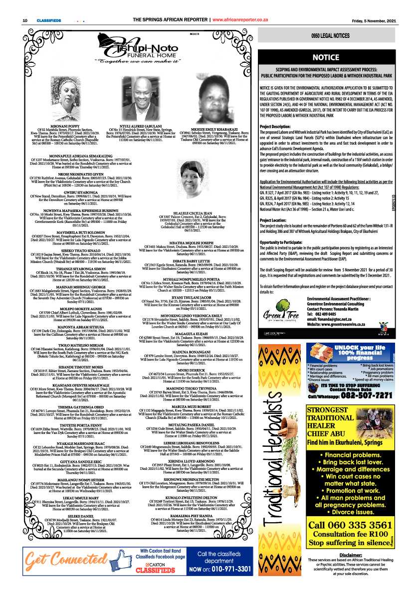 African Reporter 05 November 2021 page 10