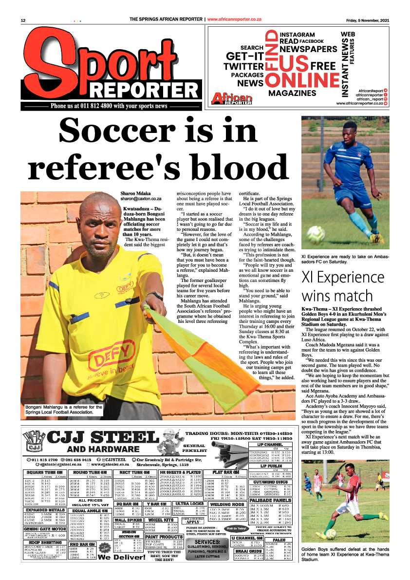 African Reporter 05 November 2021 page 12