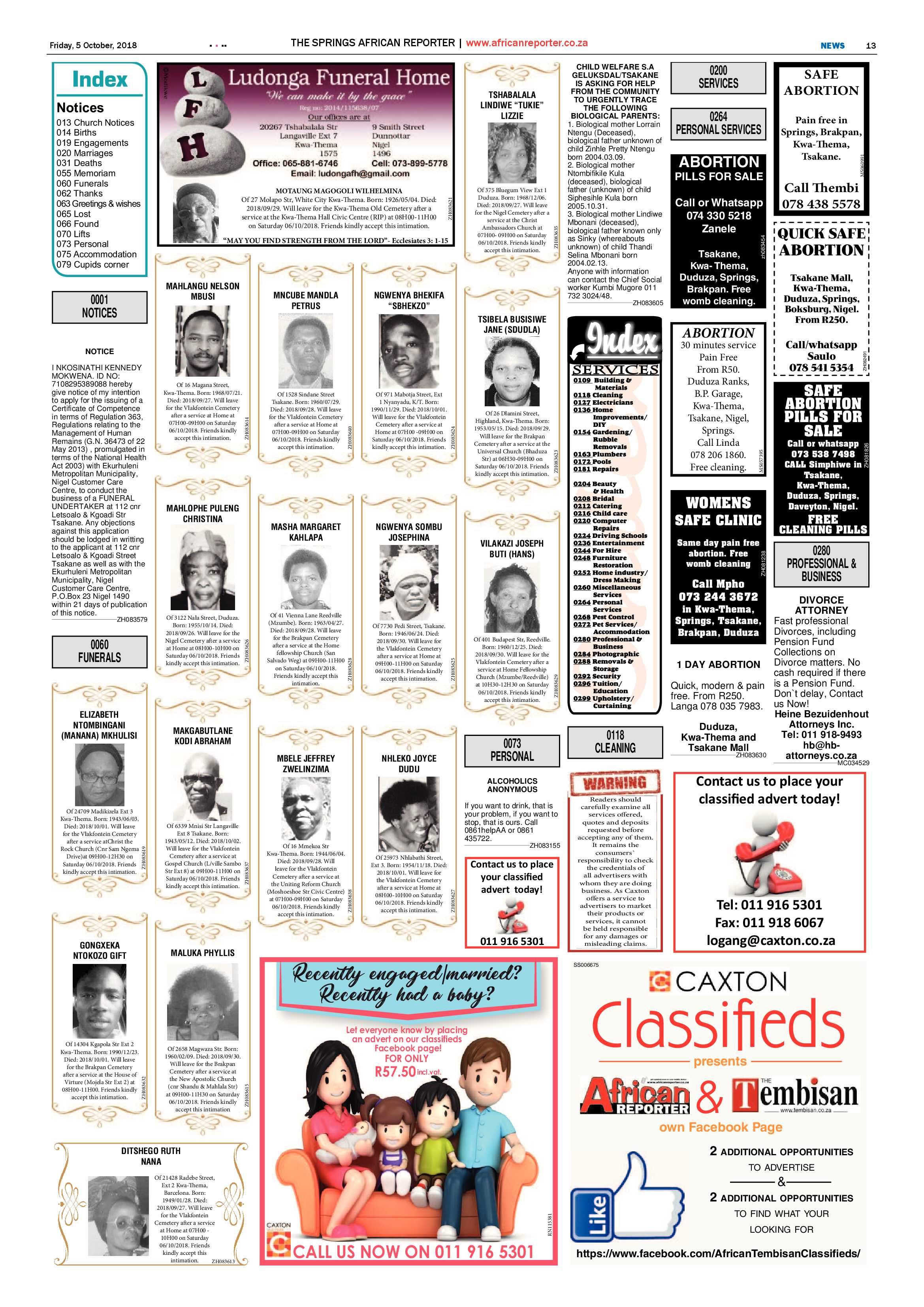 African Reporter 05 October 2018 page 13