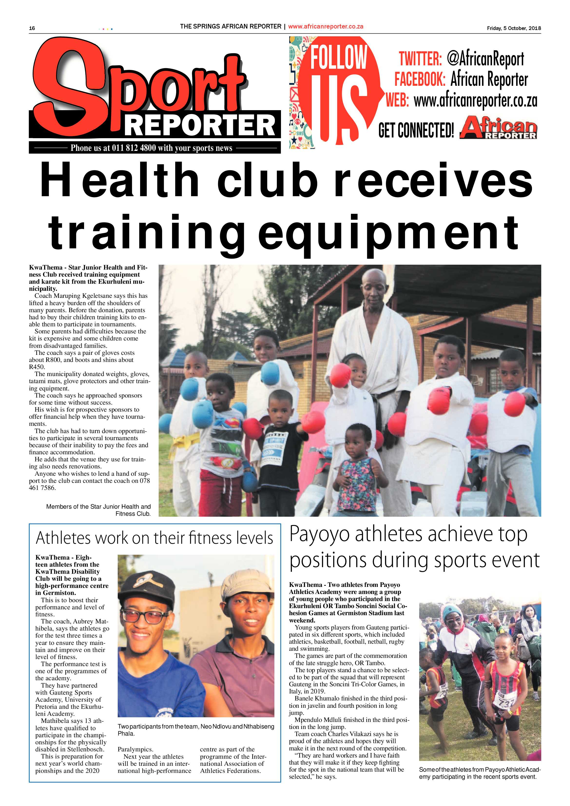 African Reporter 05 October 2018 page 16
