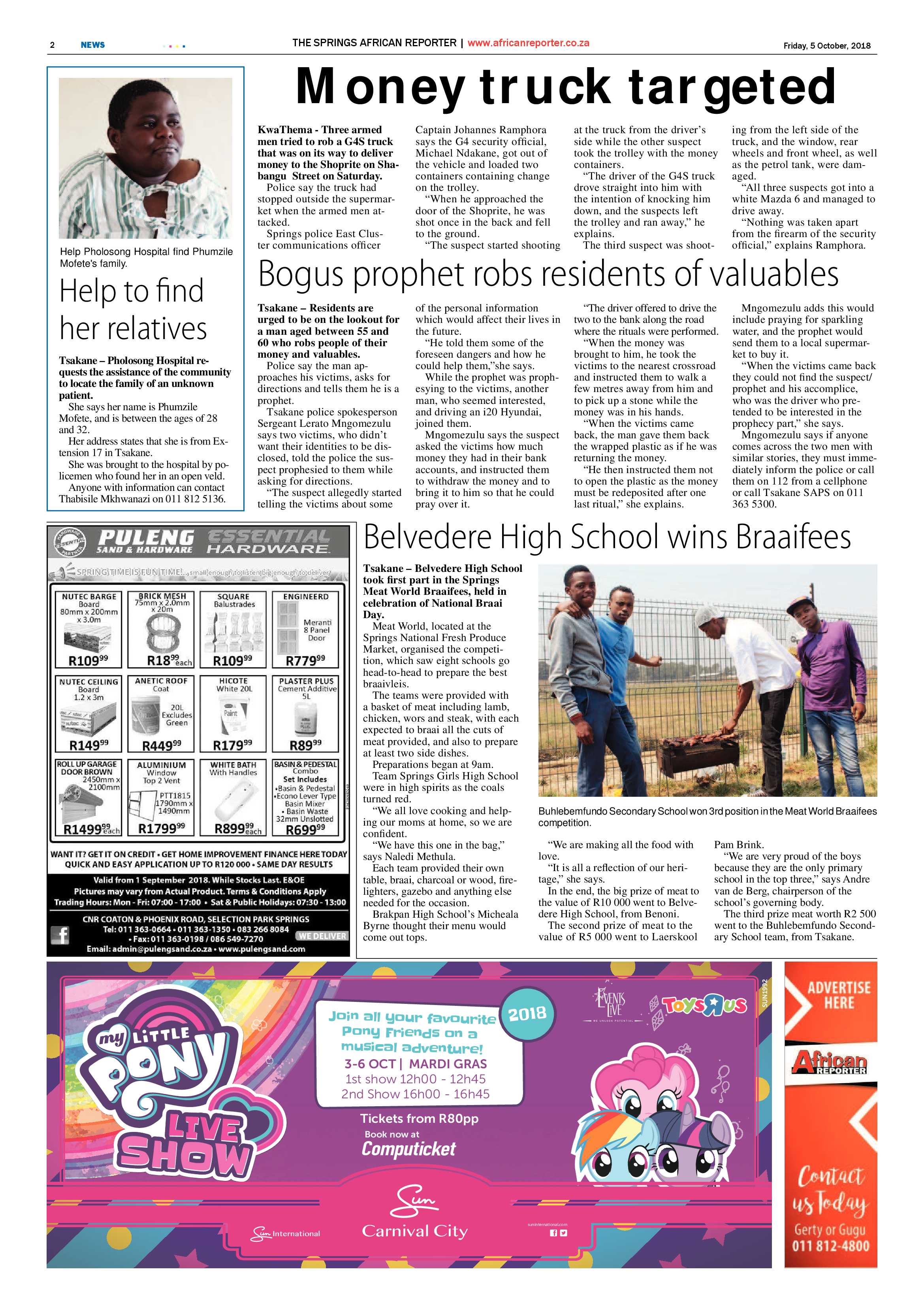 African Reporter 05 October 2018 page 2