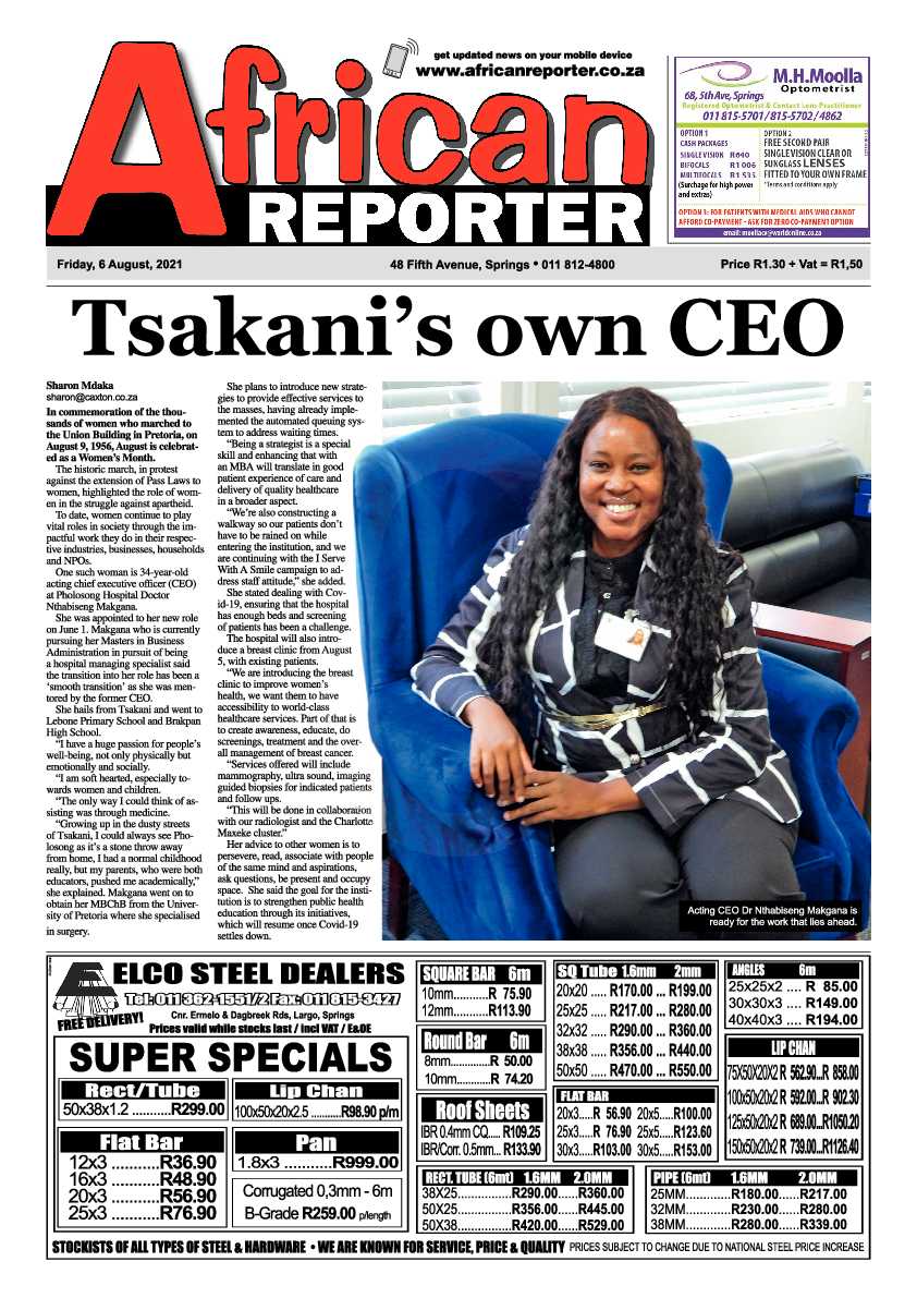 African Reporter 06 August 2021 page 1