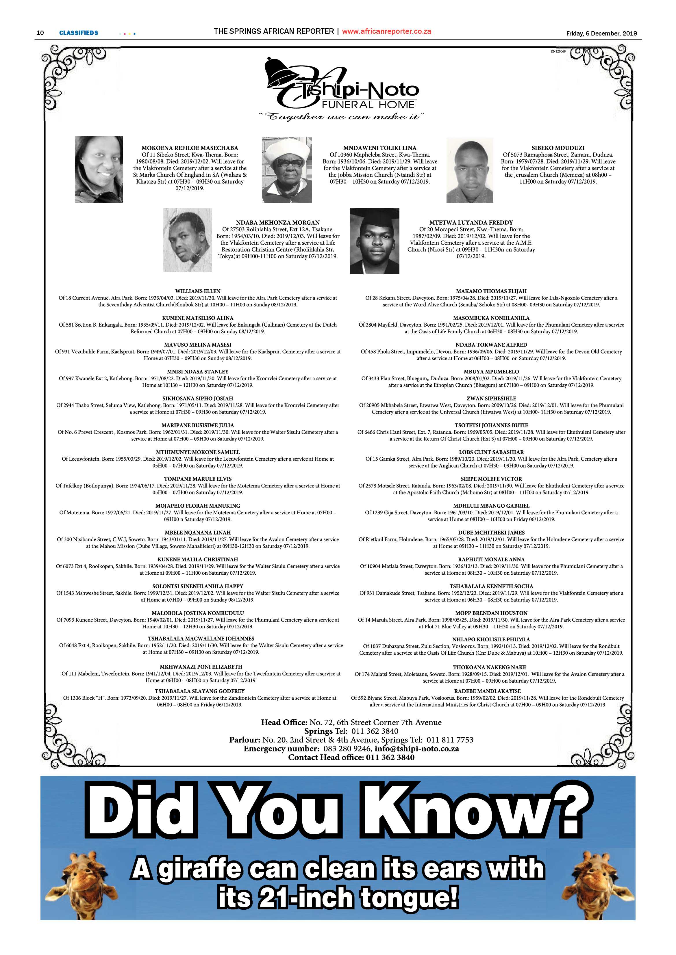 African Reporter 06 December 2019 page 10