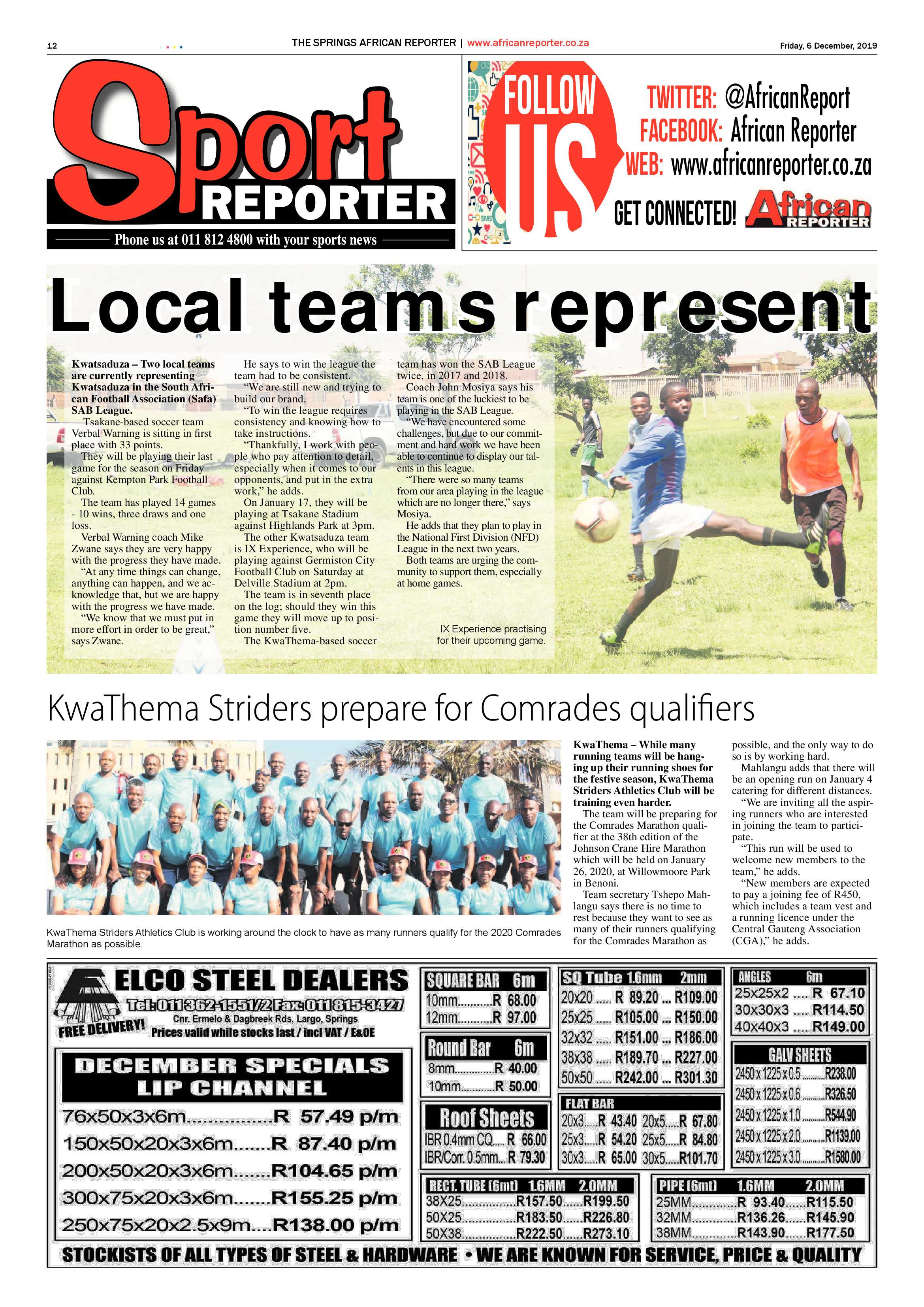 African Reporter 06 December 2019 page 12