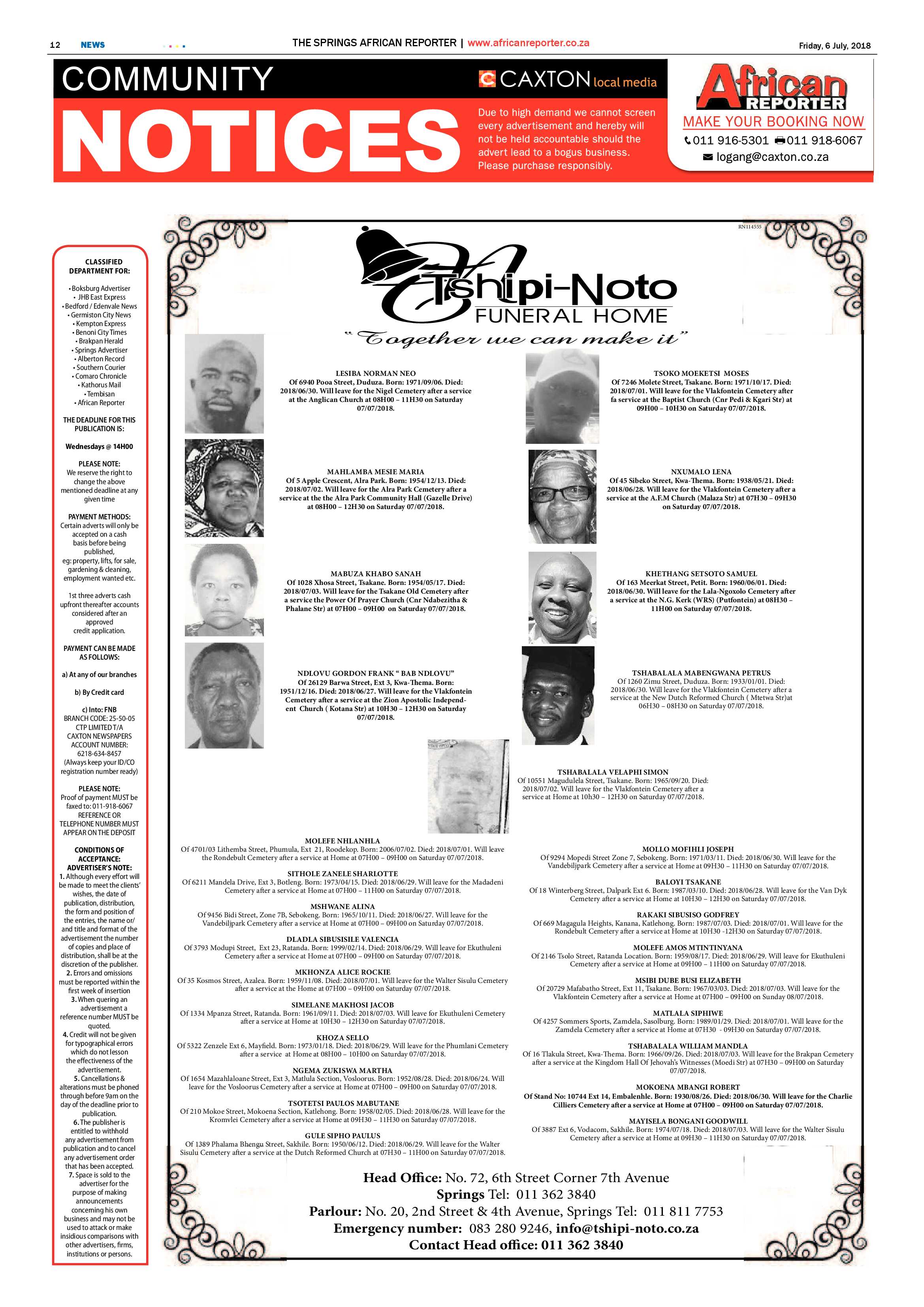 African Reporter 06 July 2018 page 12