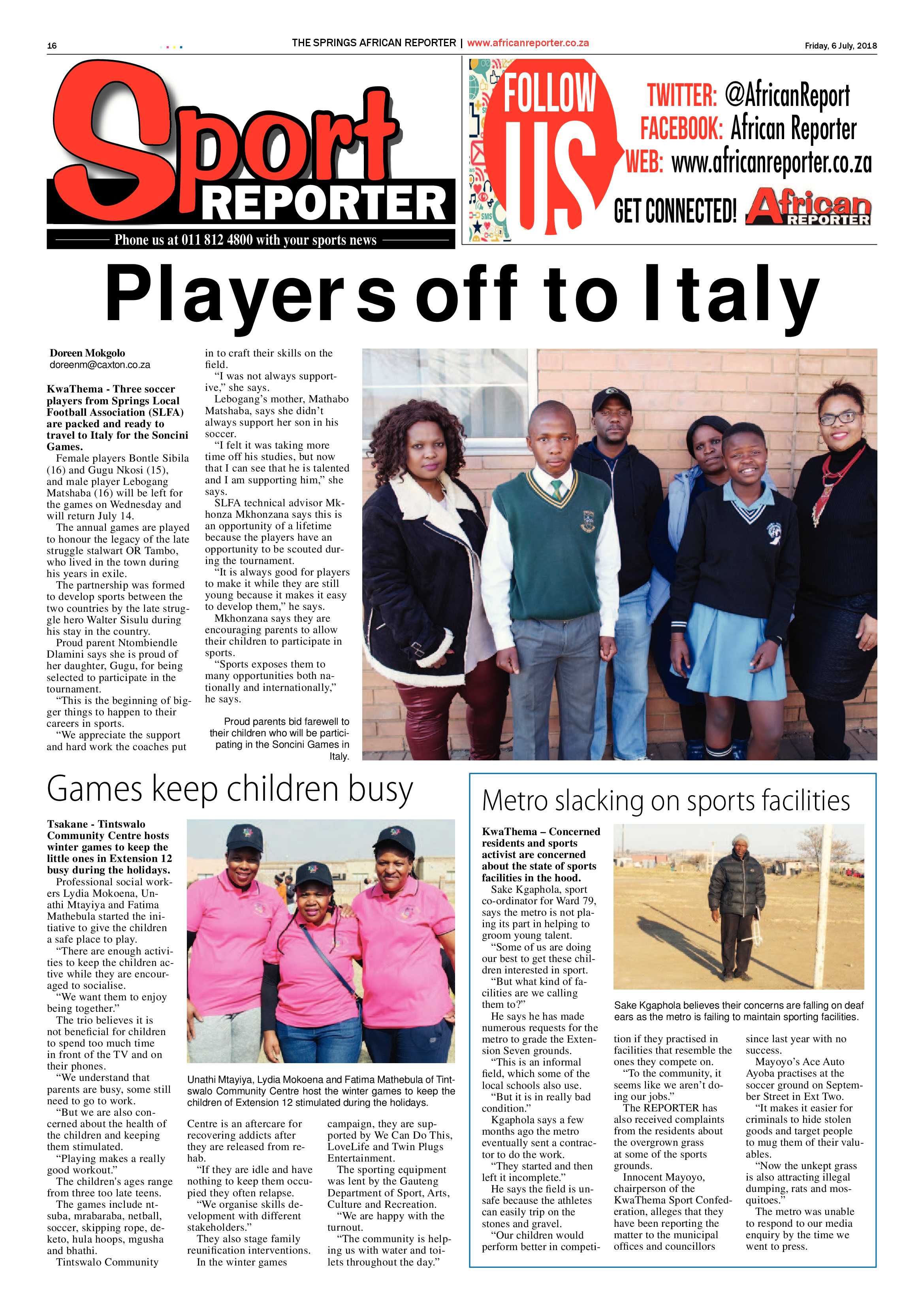 African Reporter 06 July 2018 page 16