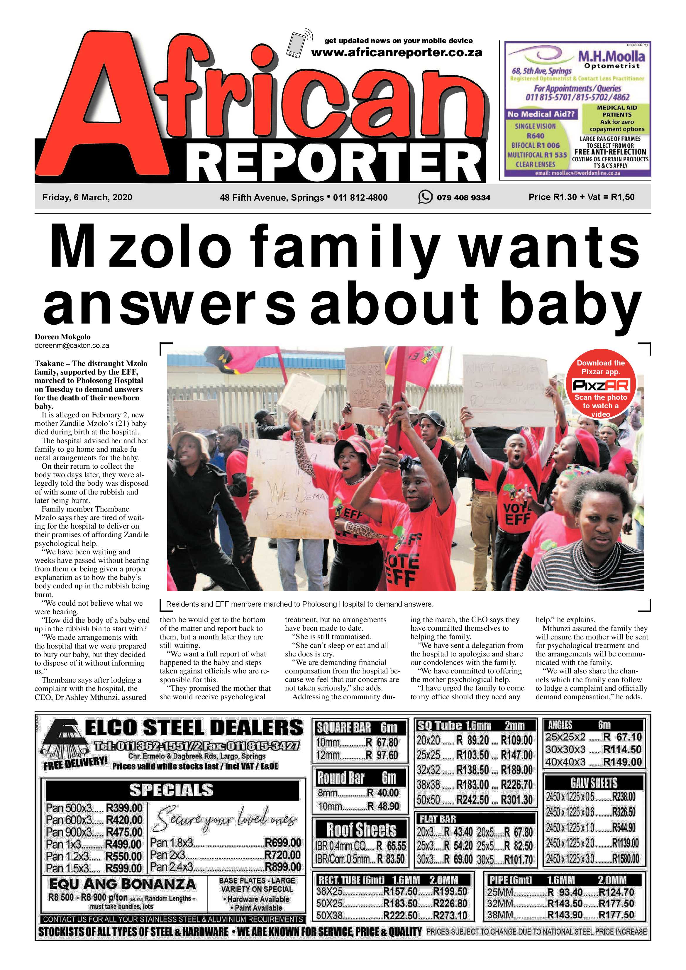 African Reporter 06 March 2020 page 1