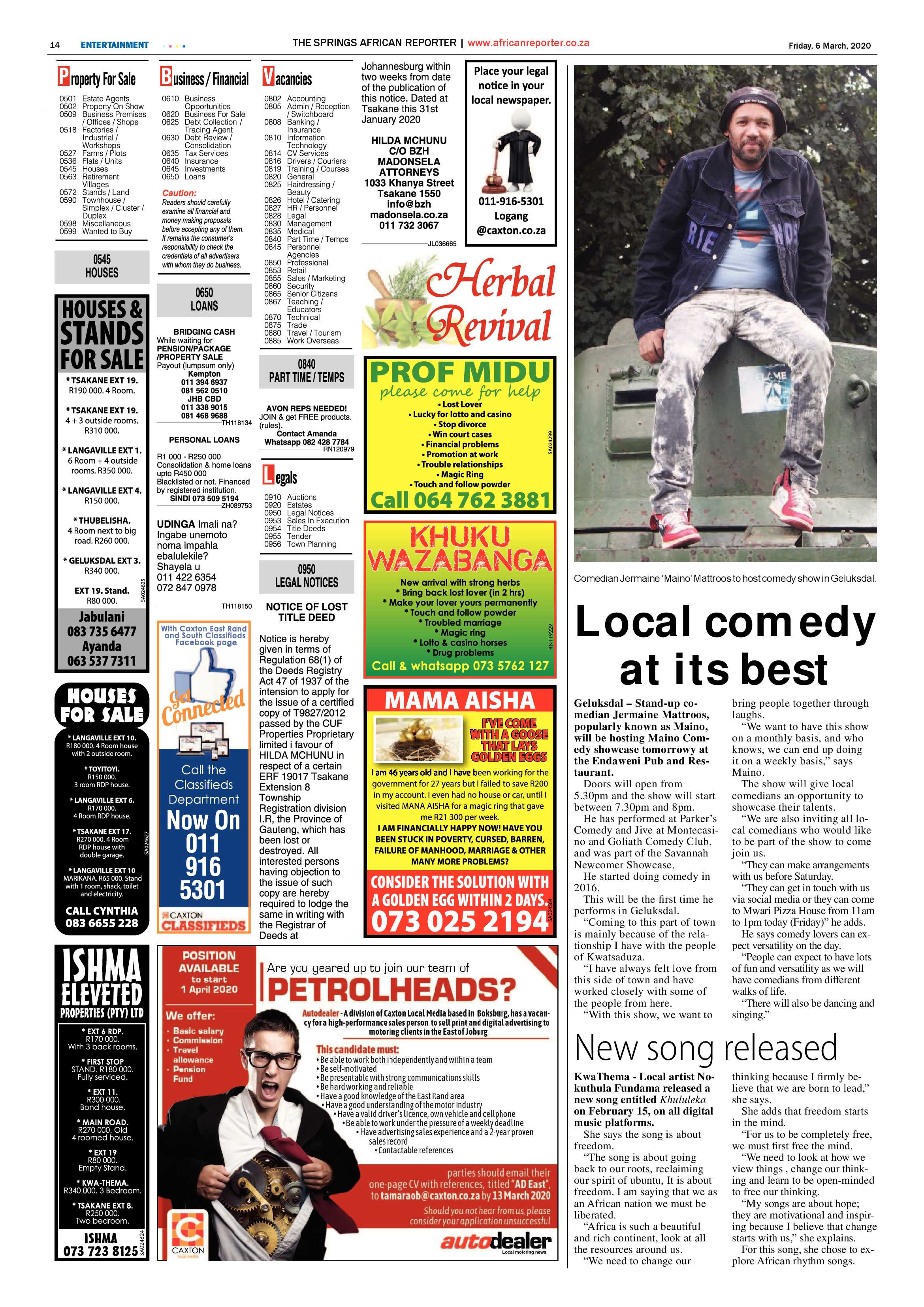 African Reporter 06 March 2020 page 14