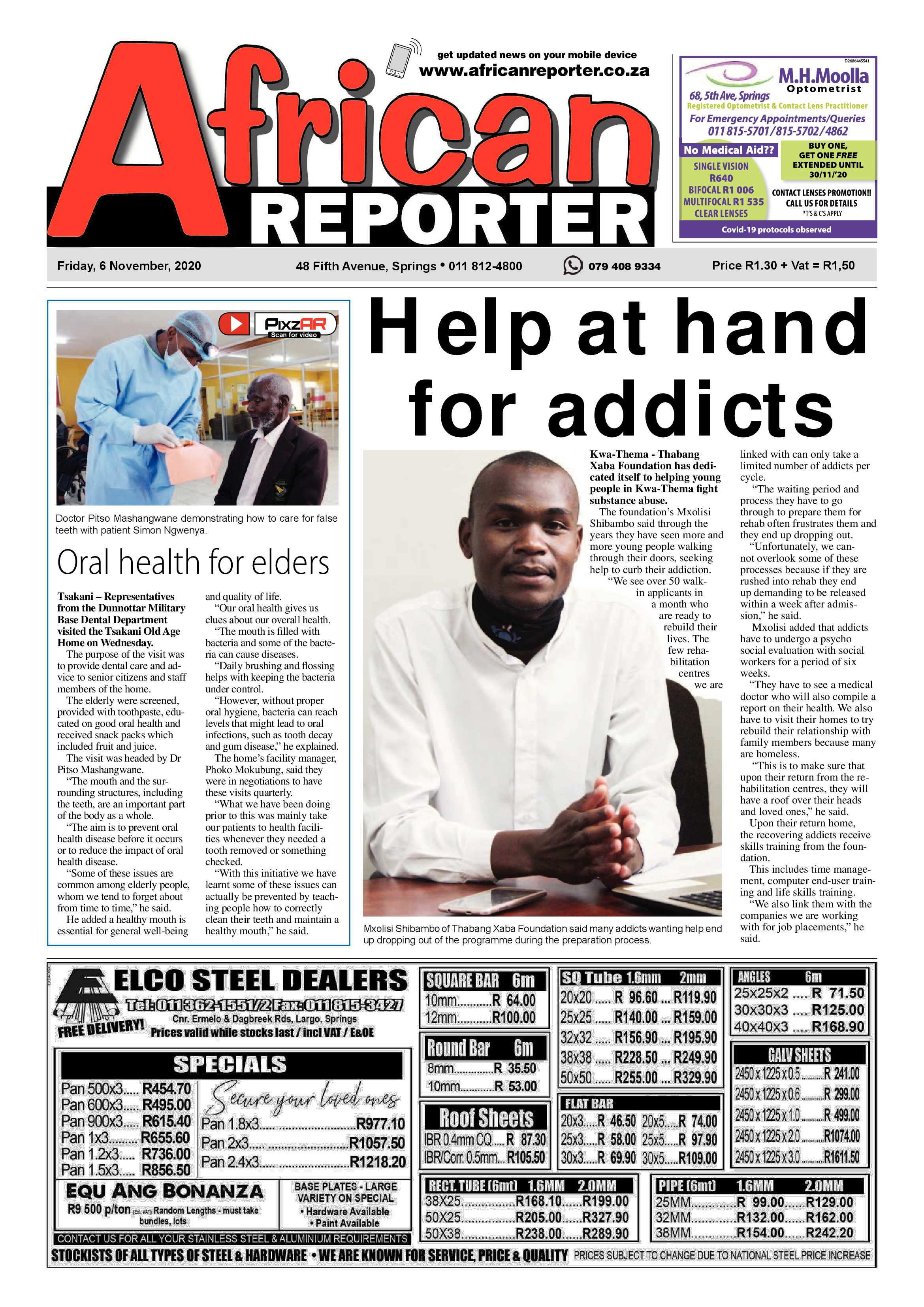 African Reporter 06 November 2020 page 1