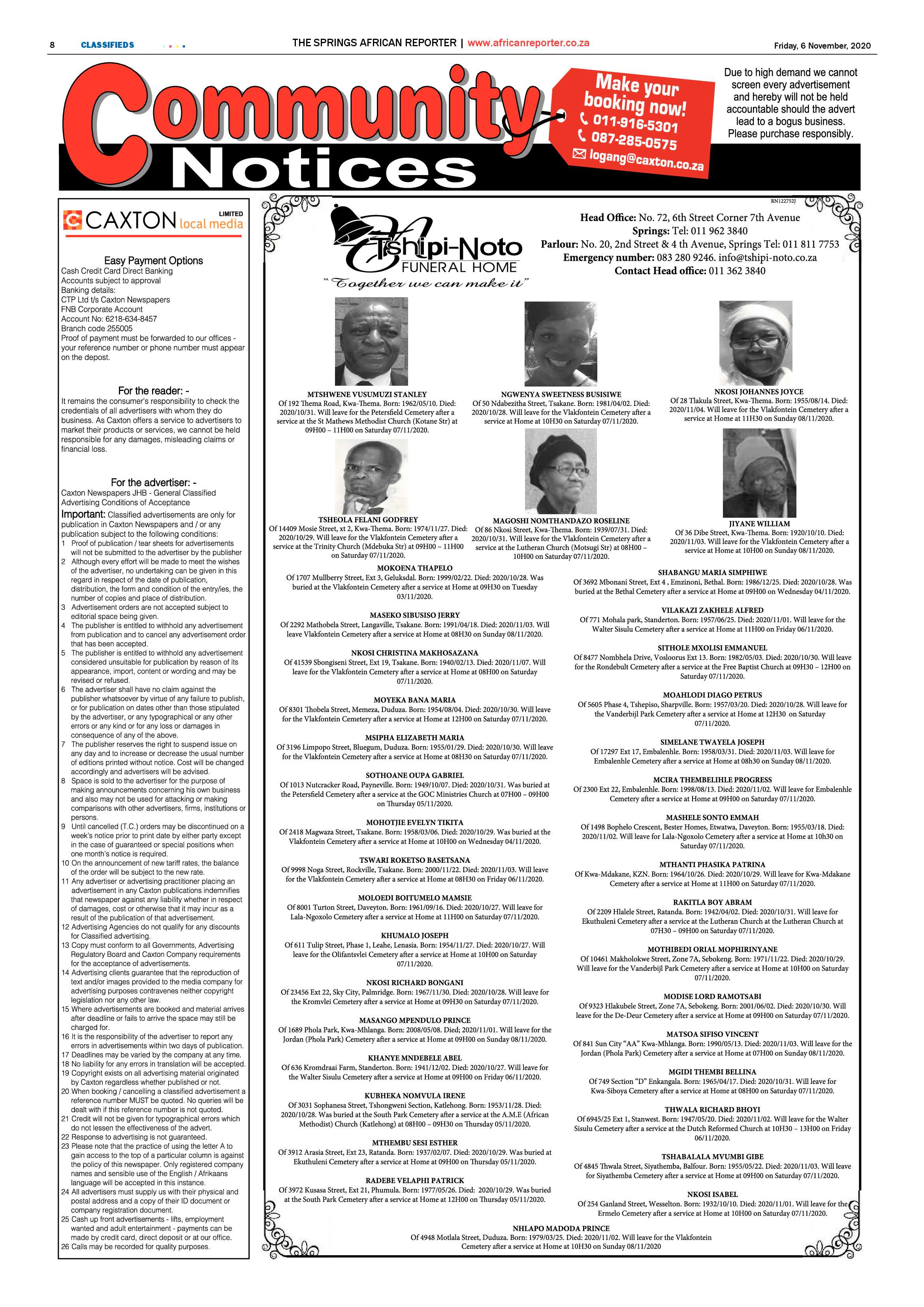 African Reporter 06 November 2020 page 8