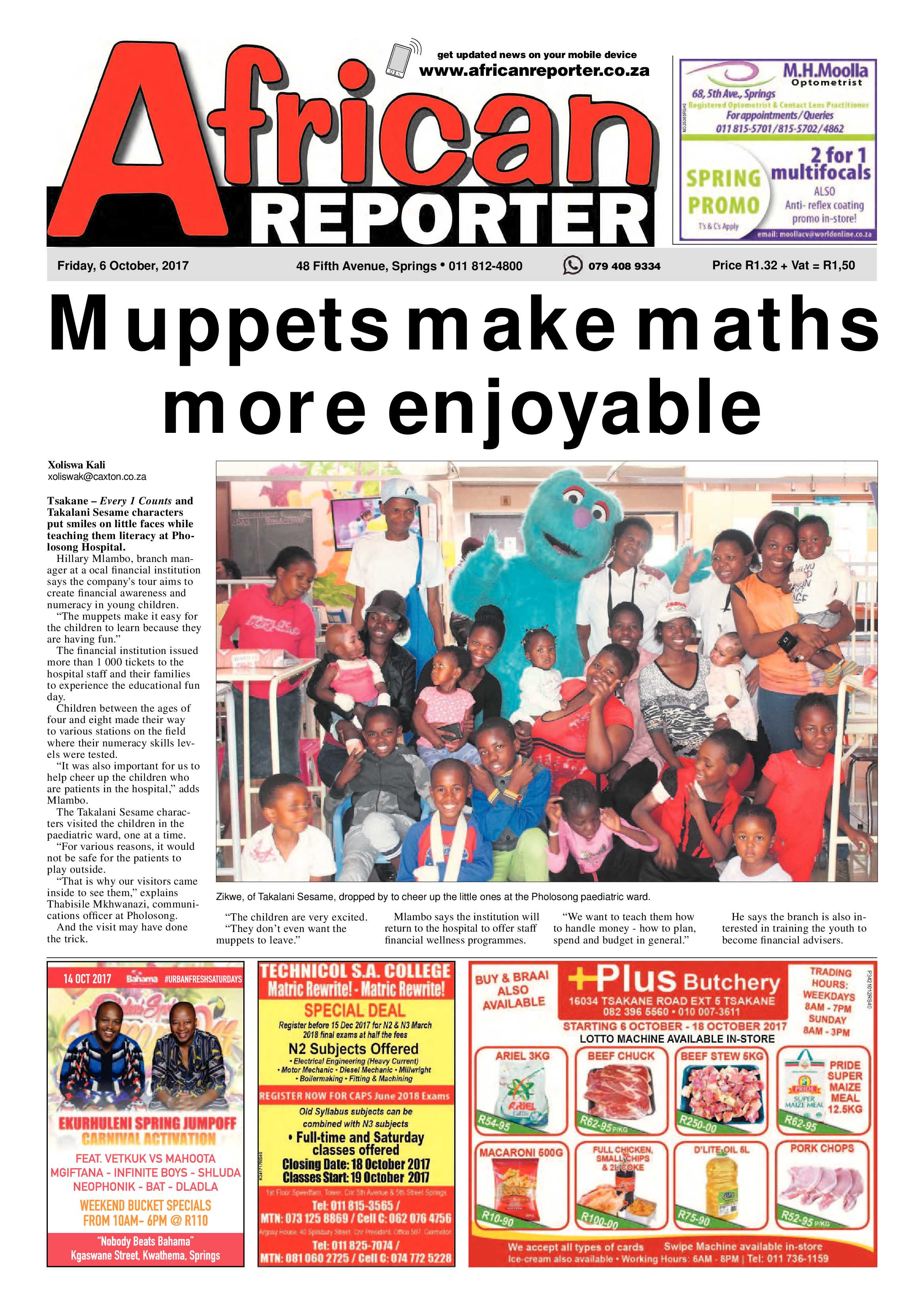 African Reporter 06 October 2017 page 1