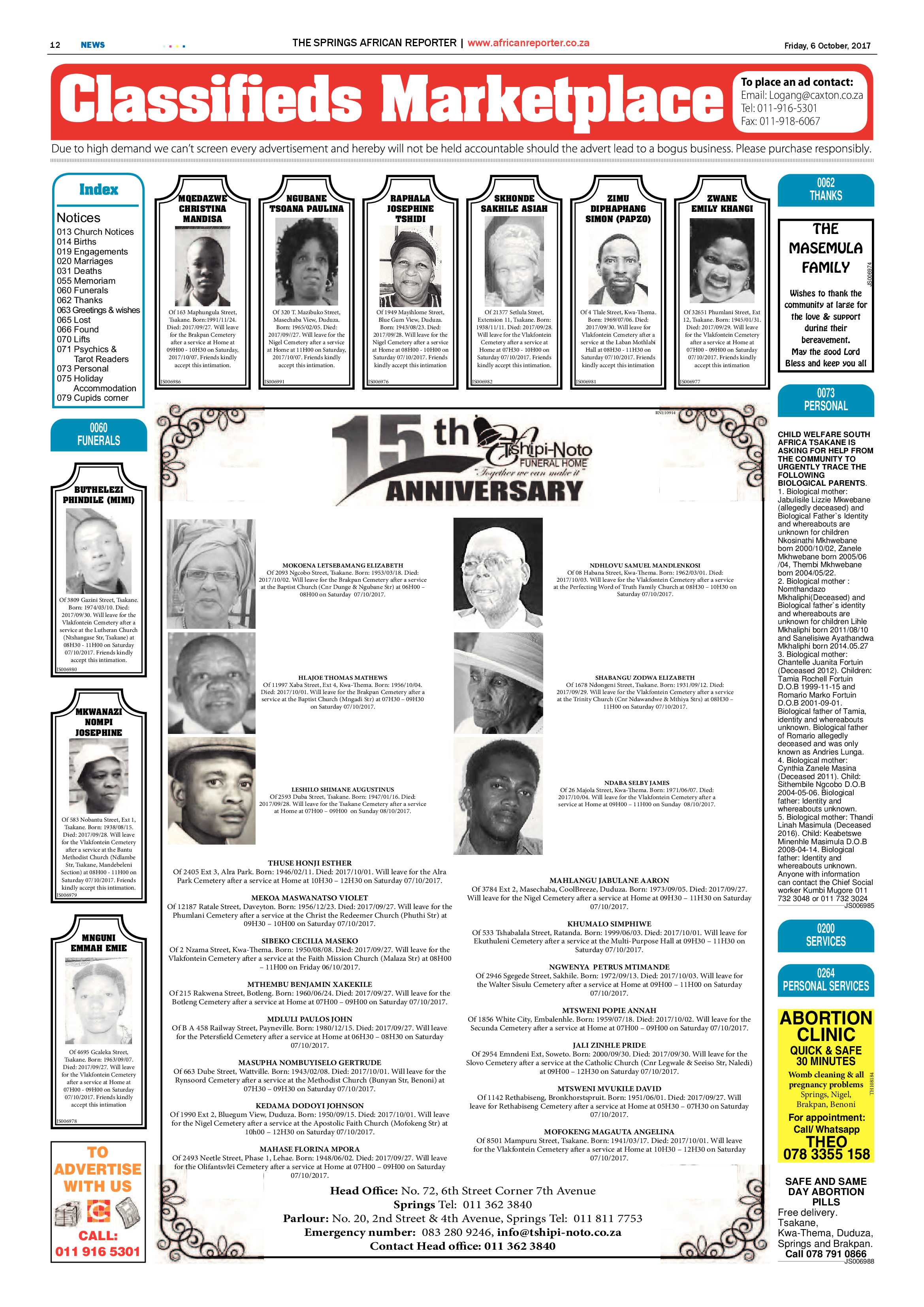 African Reporter 06 October 2017 page 12