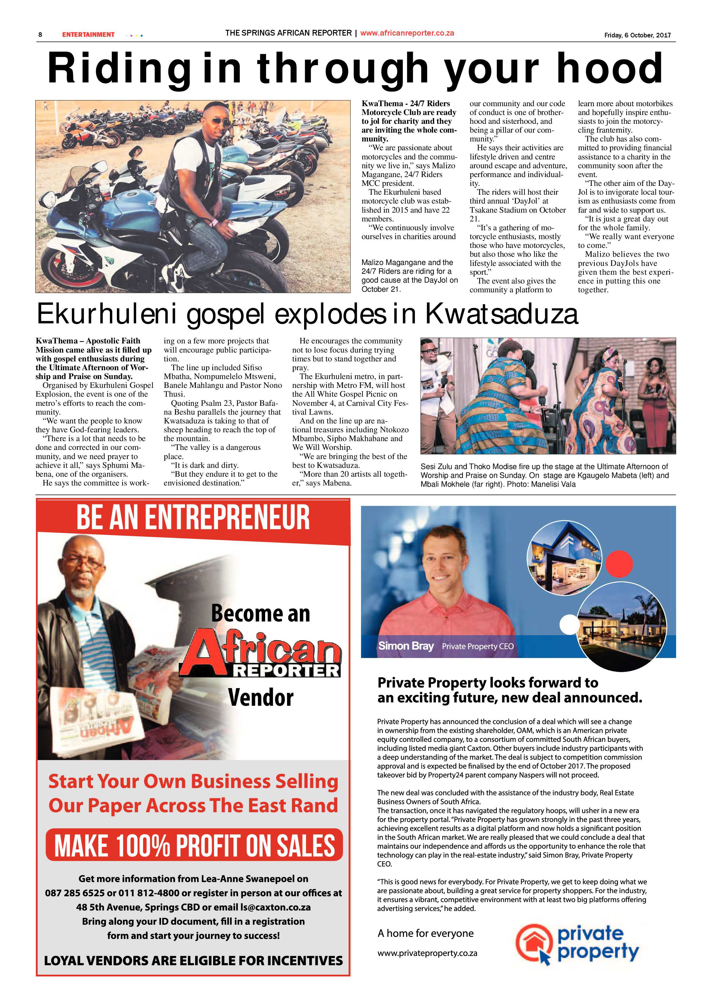 African Reporter 06 October 2017 page 8