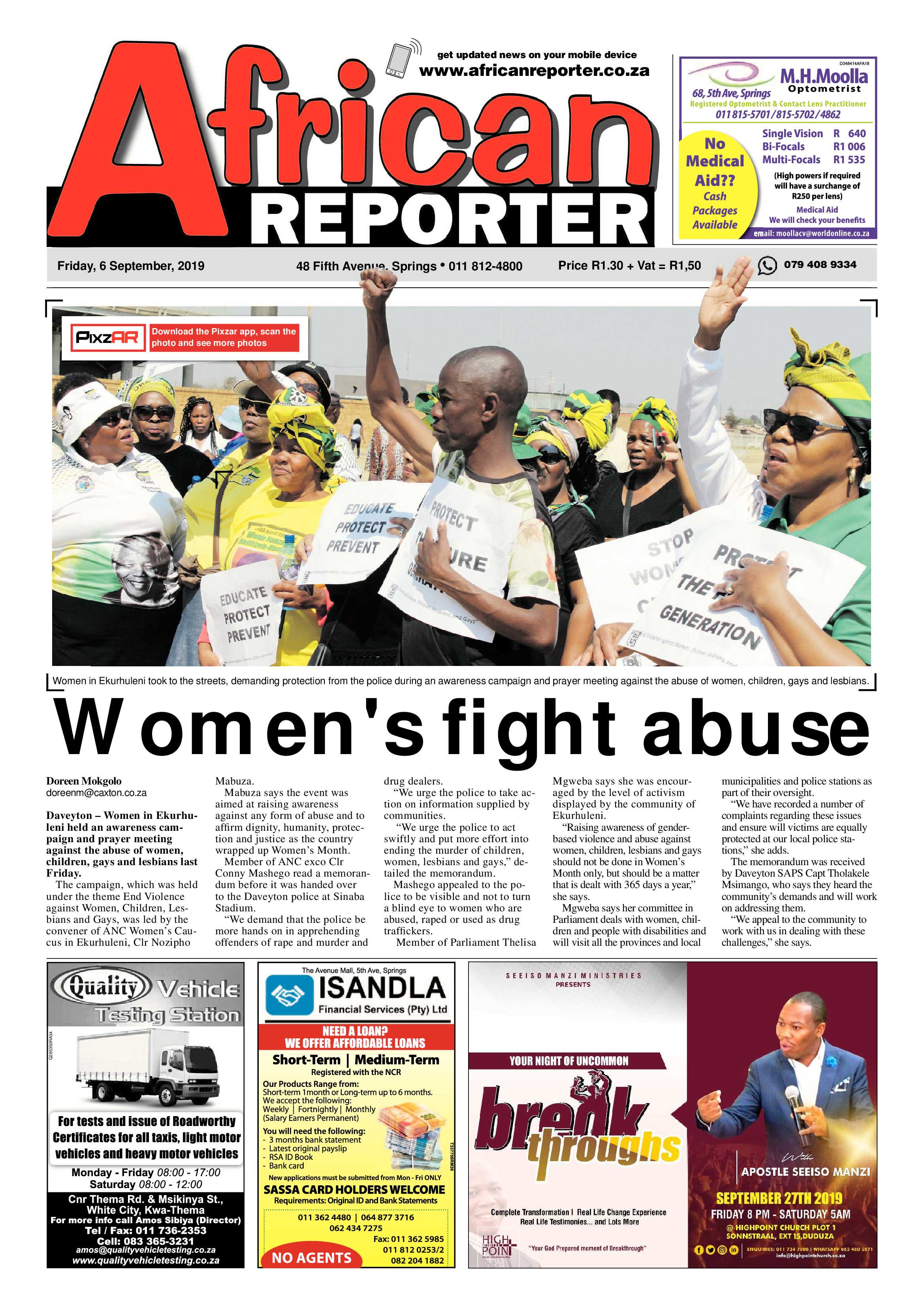 African Reporter 06 September 2019 page 1