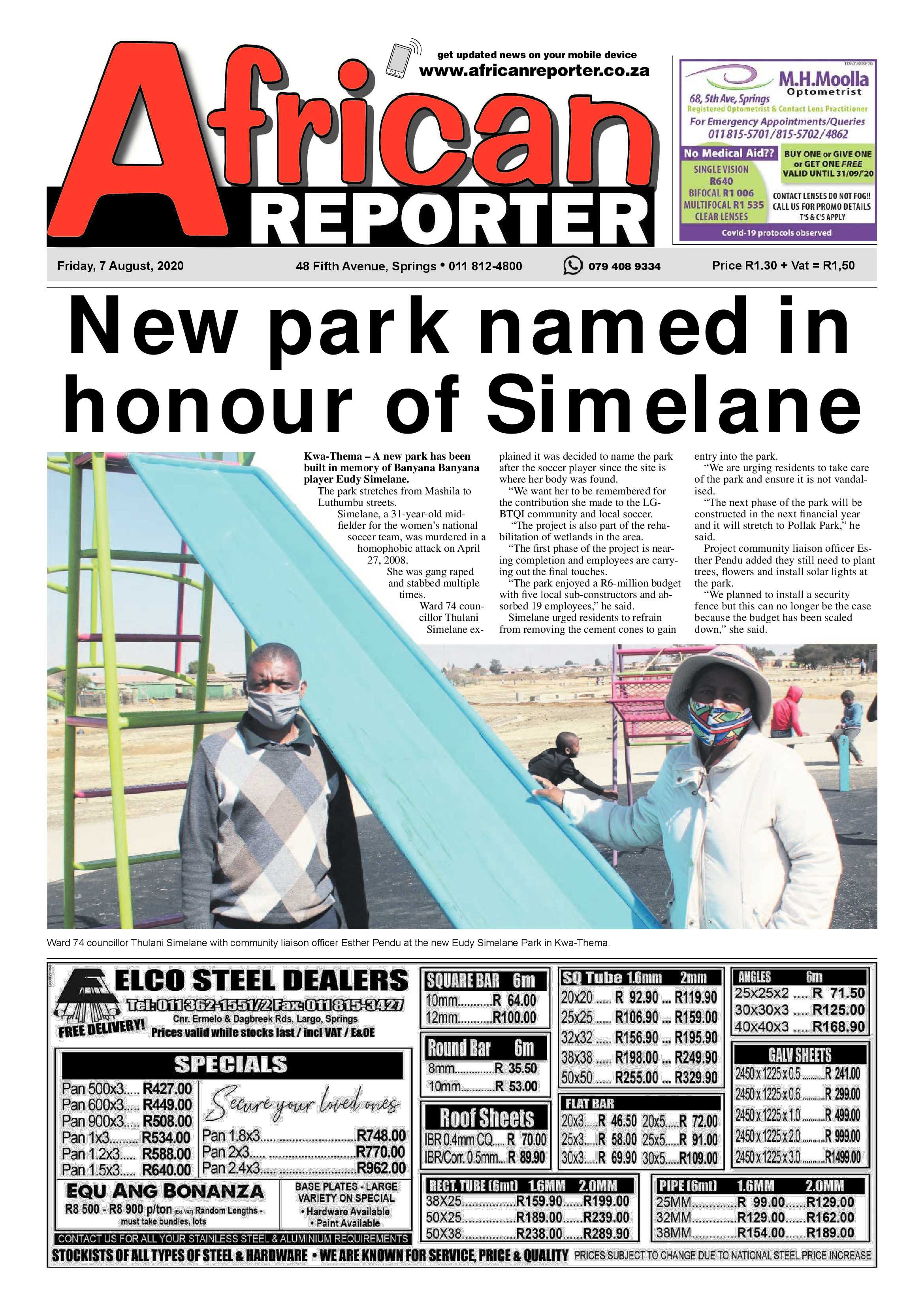 African Reporter 07 August 2020 page 1