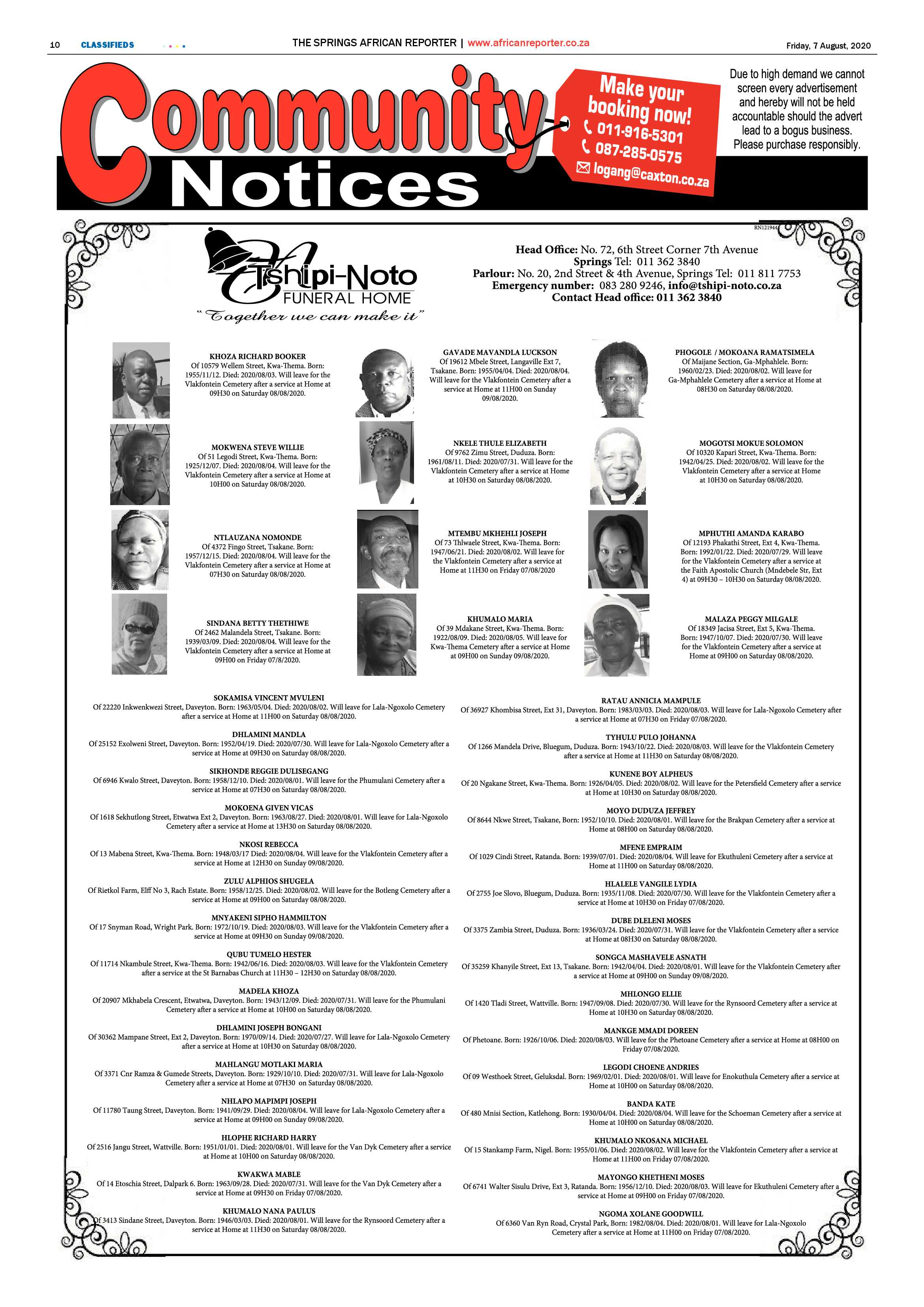 African Reporter 07 August 2020 page 10