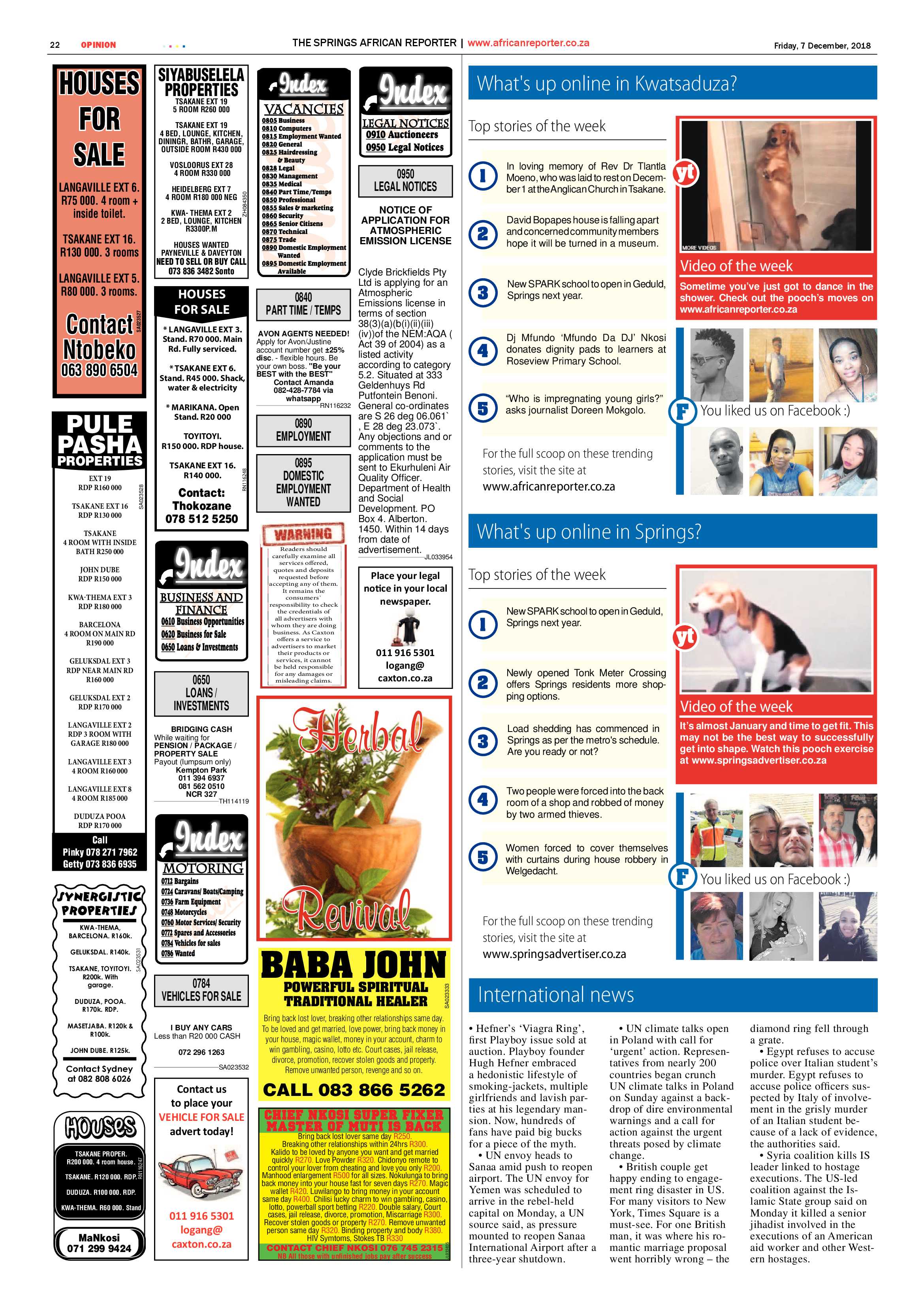 African Reporter 07 December 2018 page 22