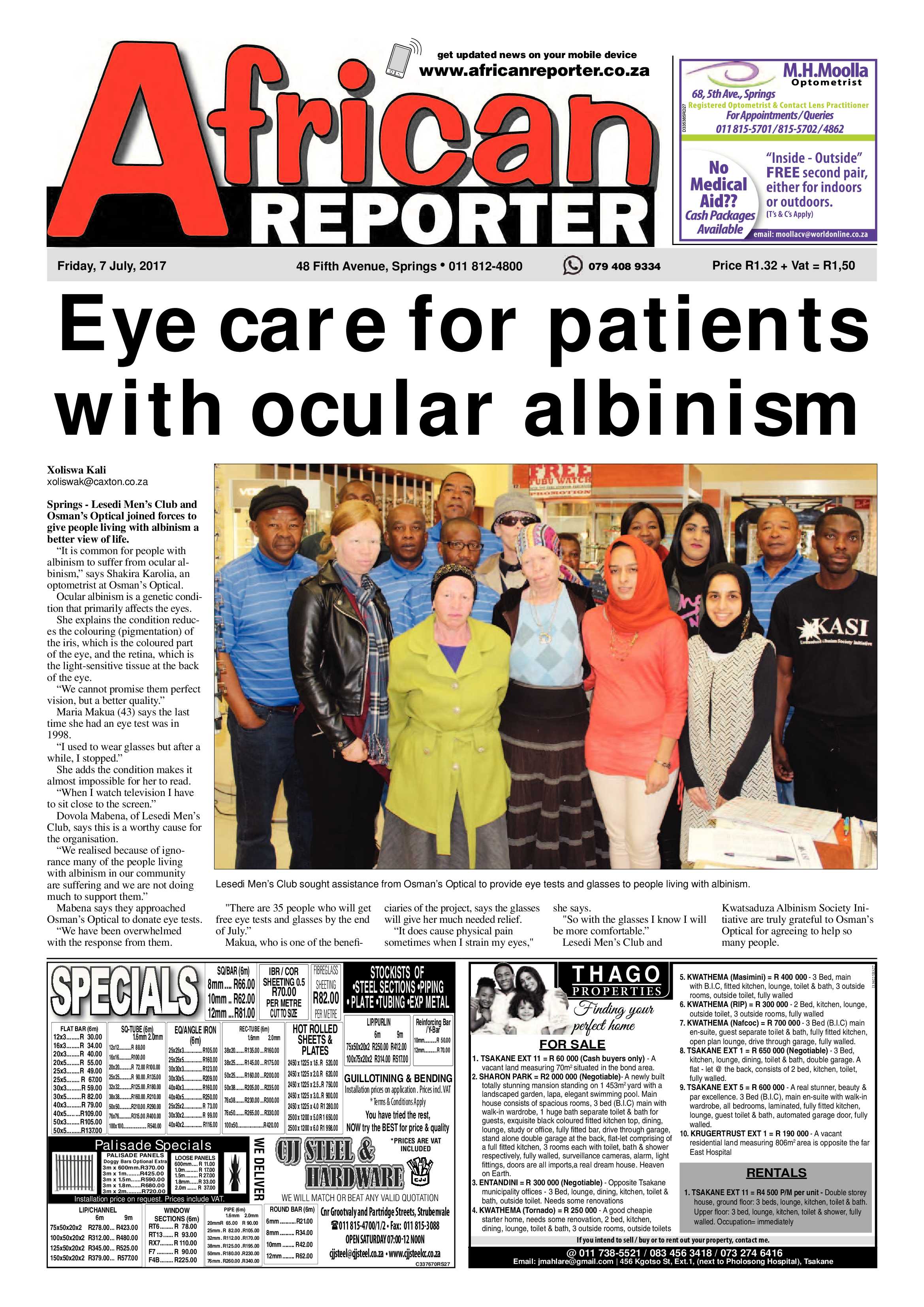 African Reporter 07 July 2017 page 1