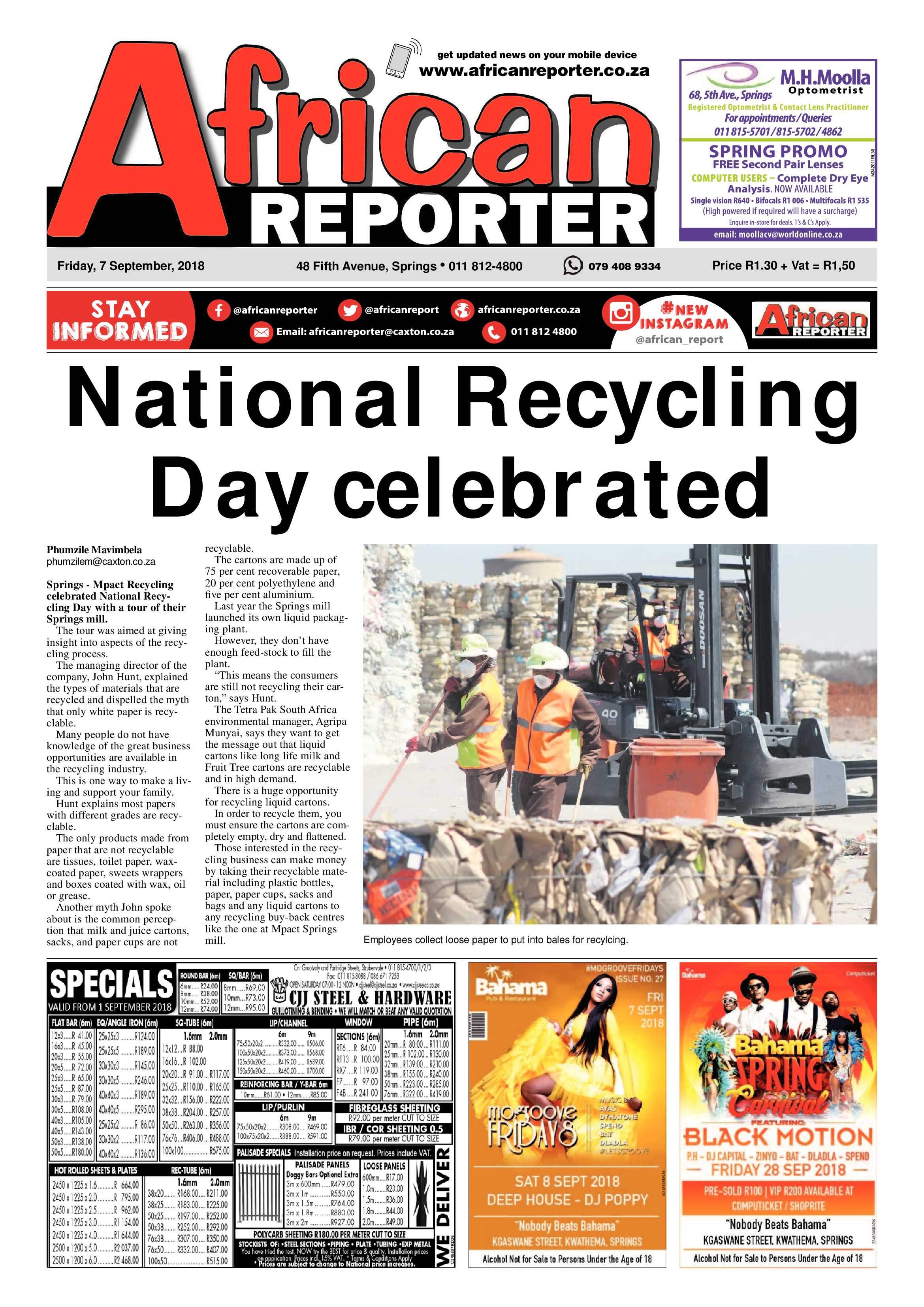 African Reporter 07 September 2018 page 1