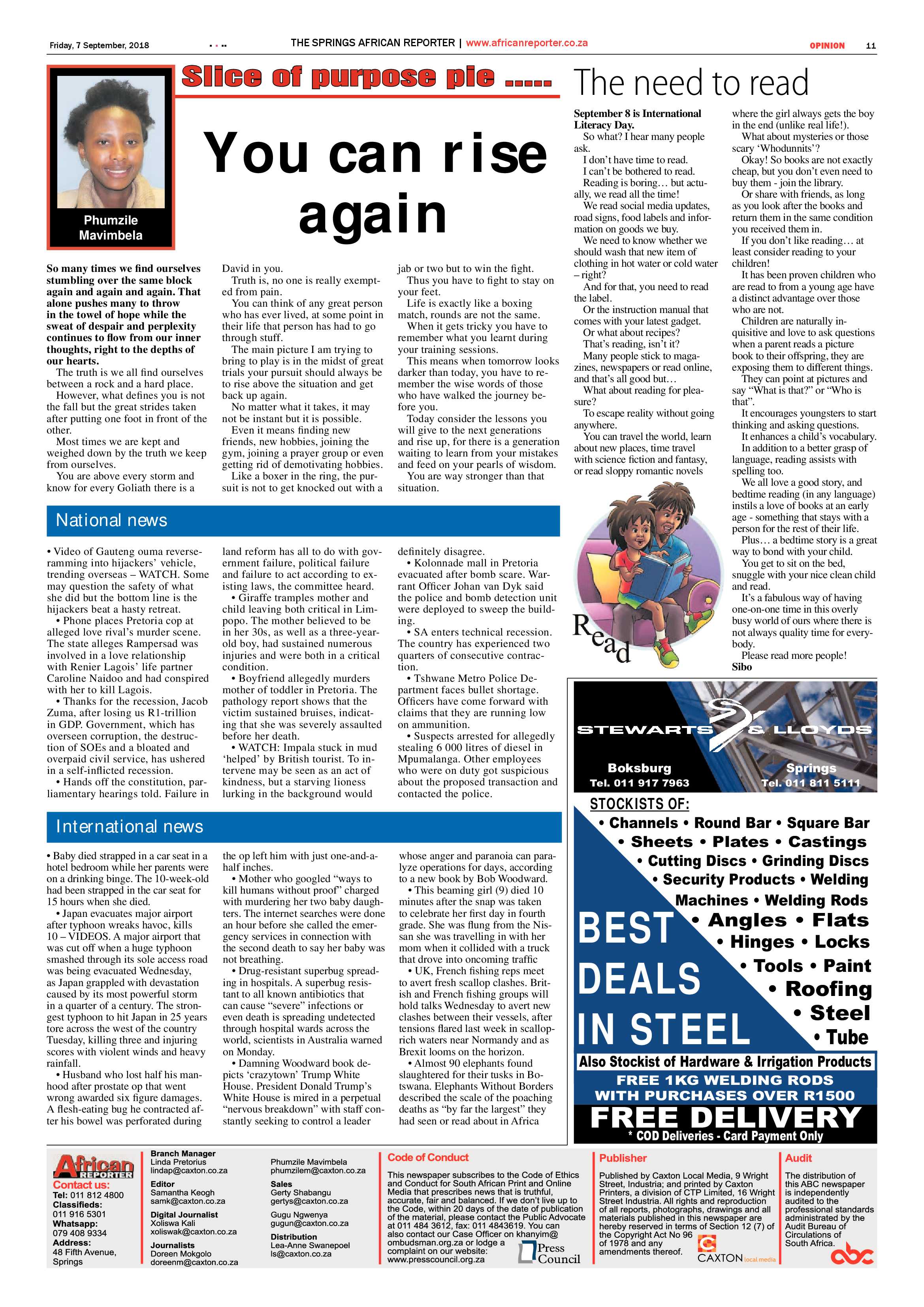 African Reporter 07 September 2018 page 11