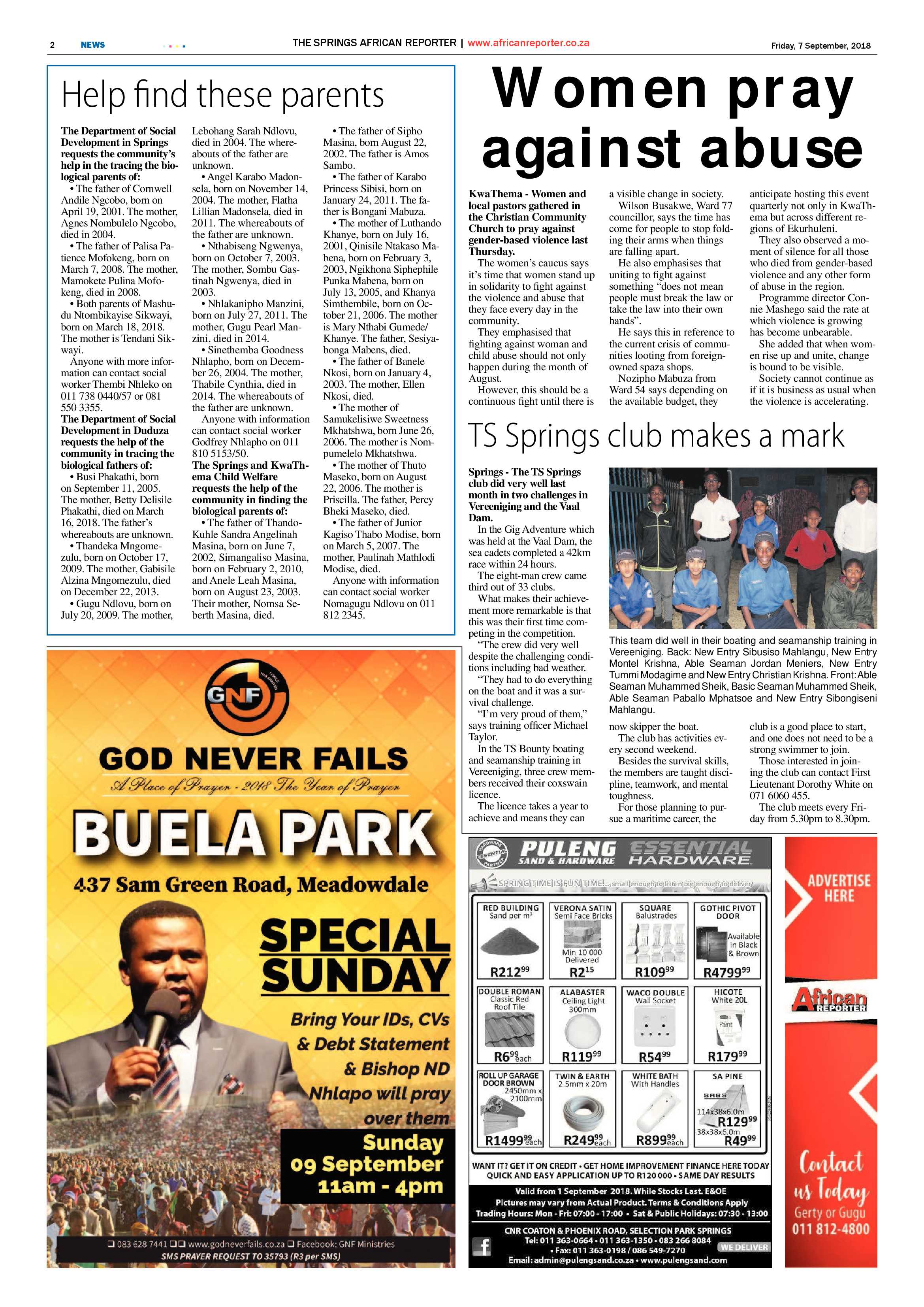 African Reporter 07 September 2018 page 2