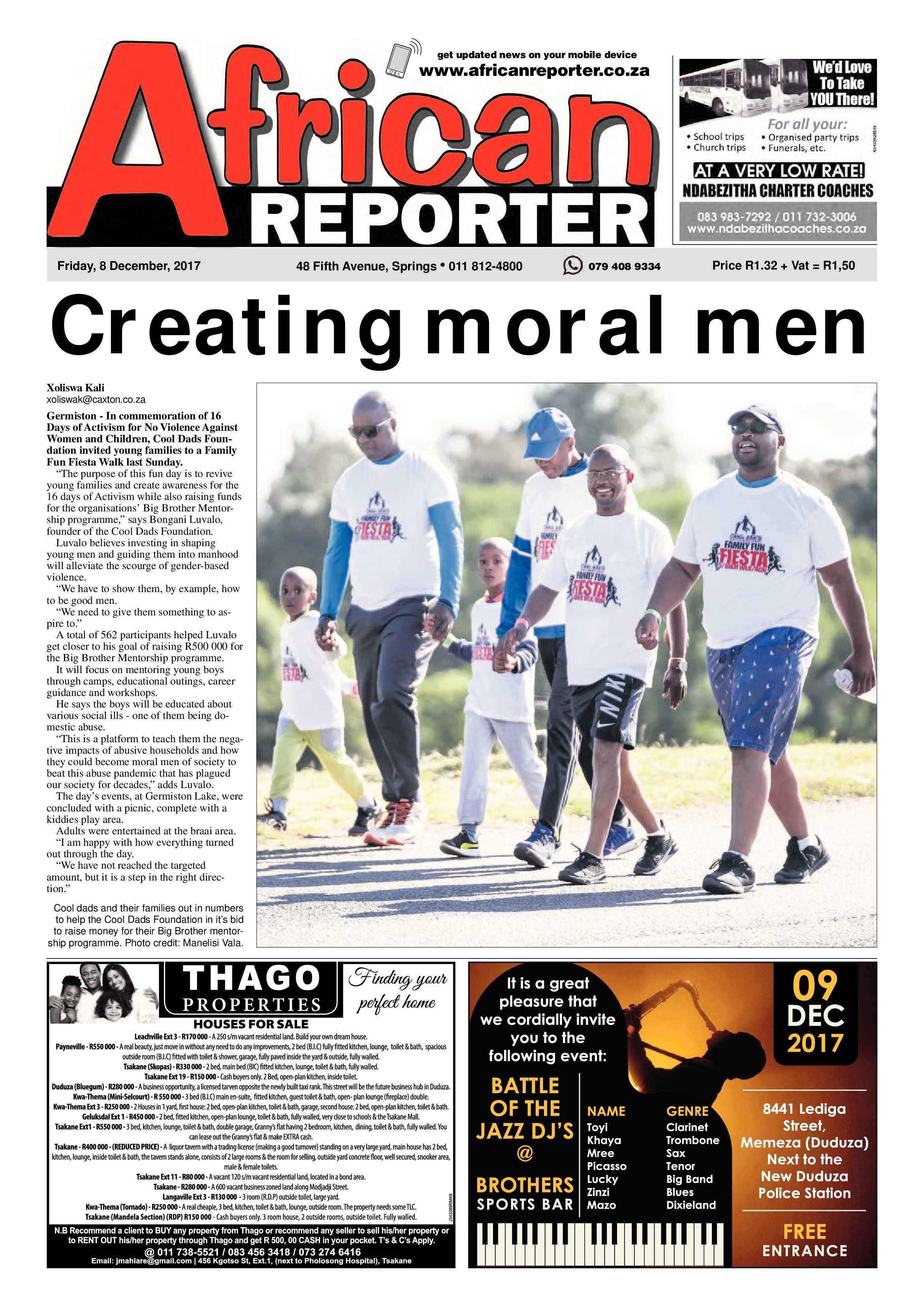 African Reporter 08 December 2017 page 1