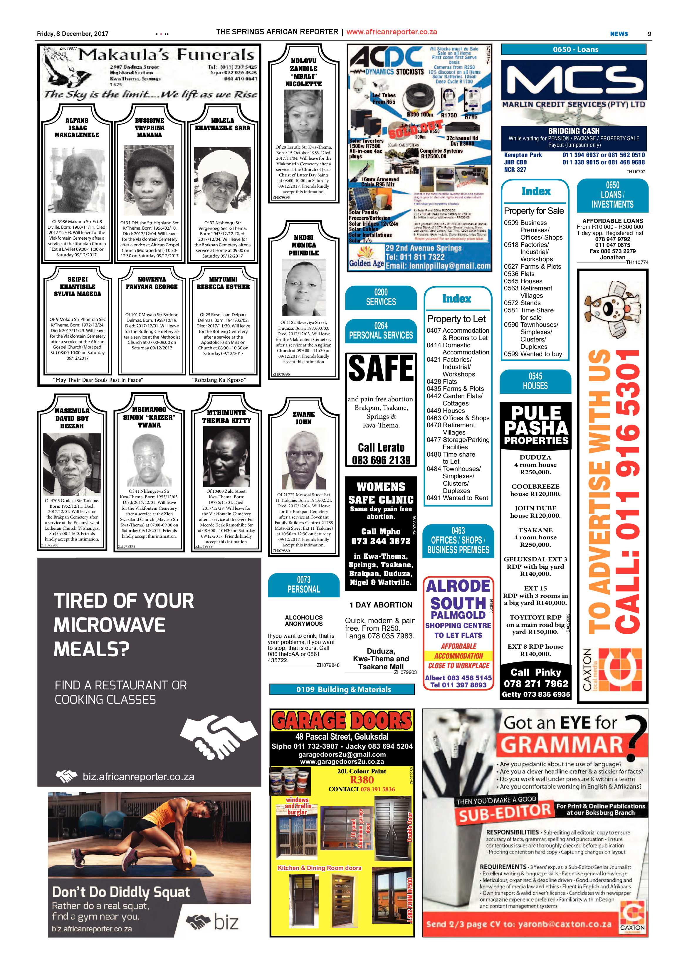 African Reporter 08 December 2017 page 9