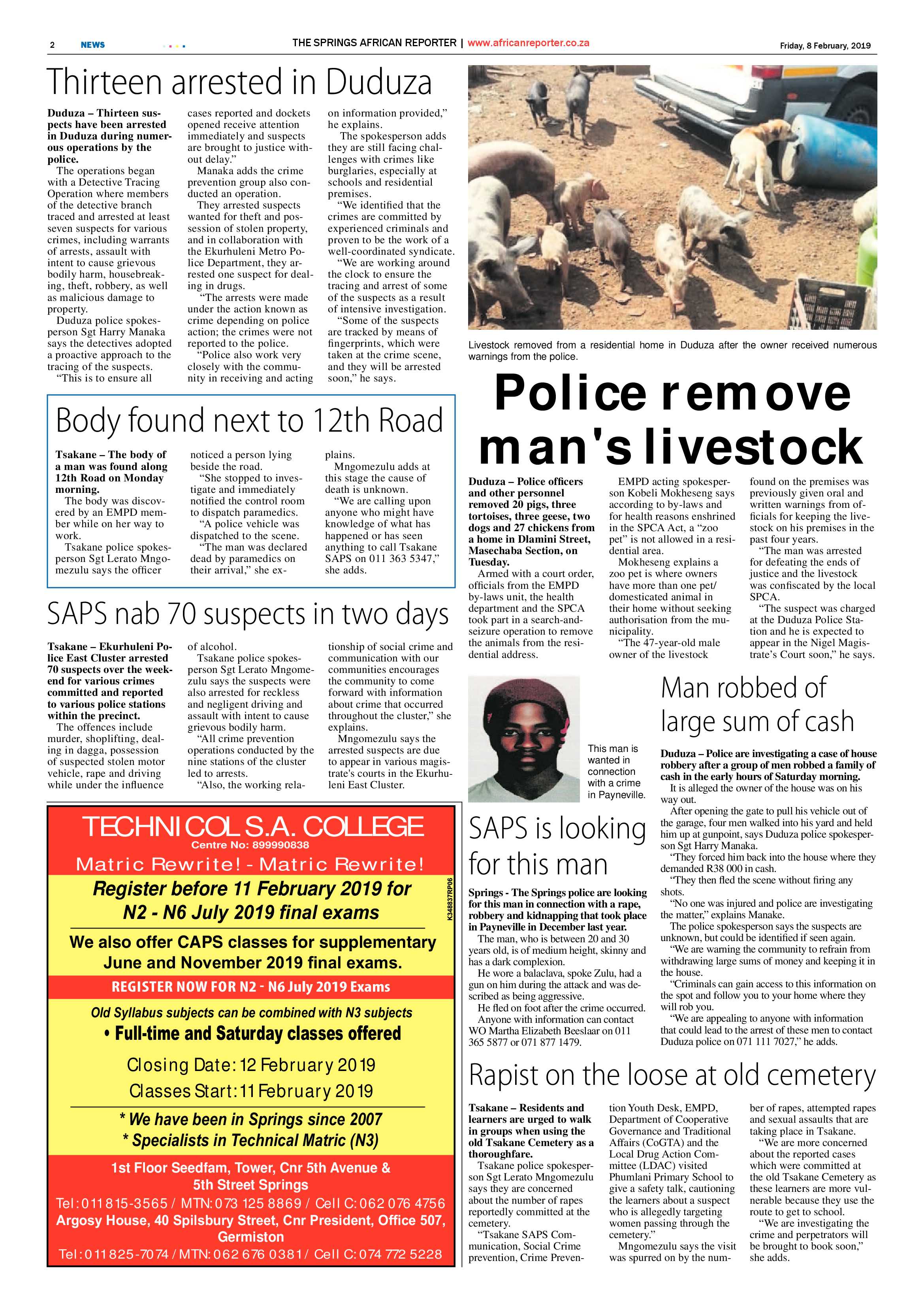 African Reporter 08 February 2019 page 2