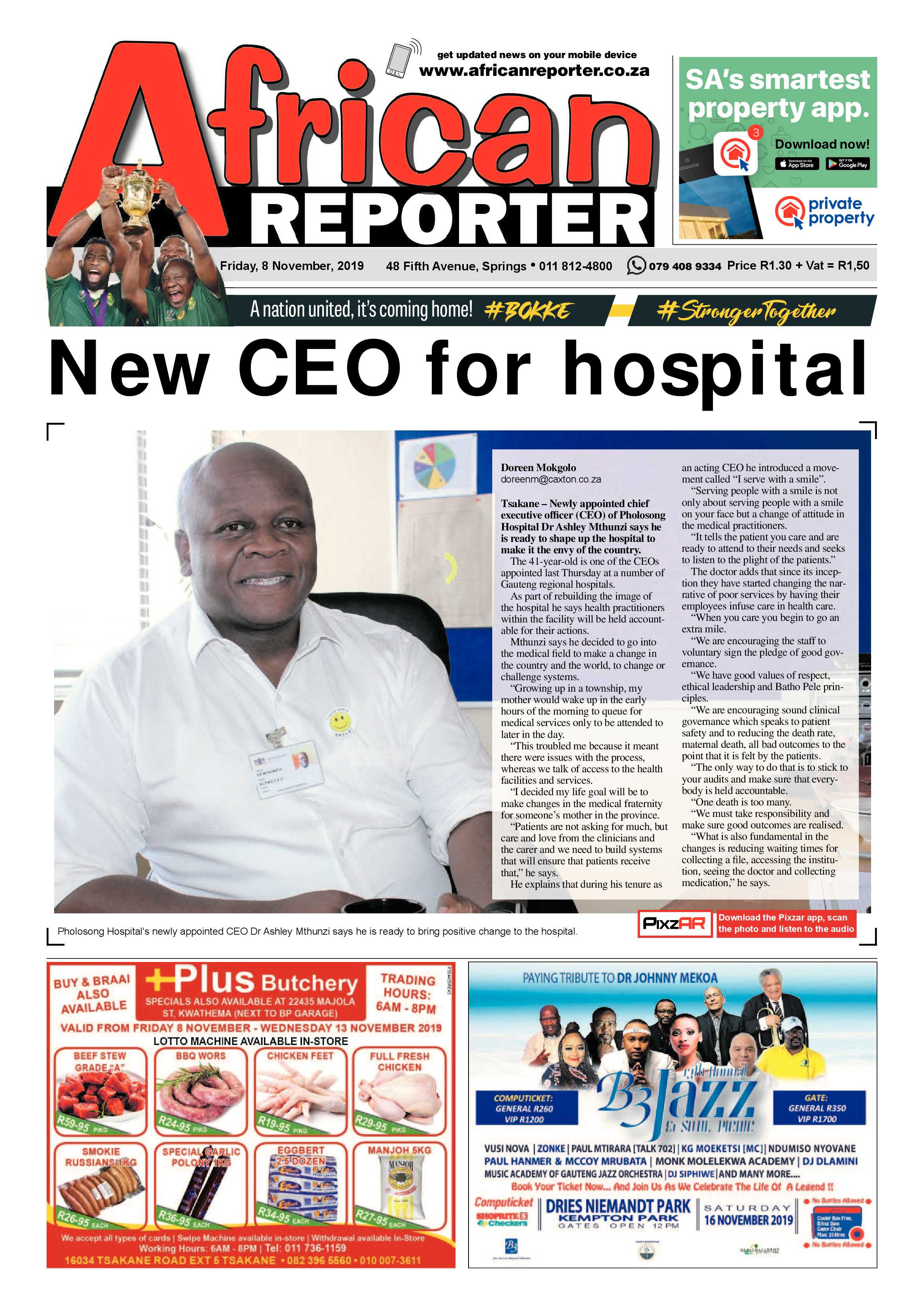 African Reporter 08 November 2019 page 1