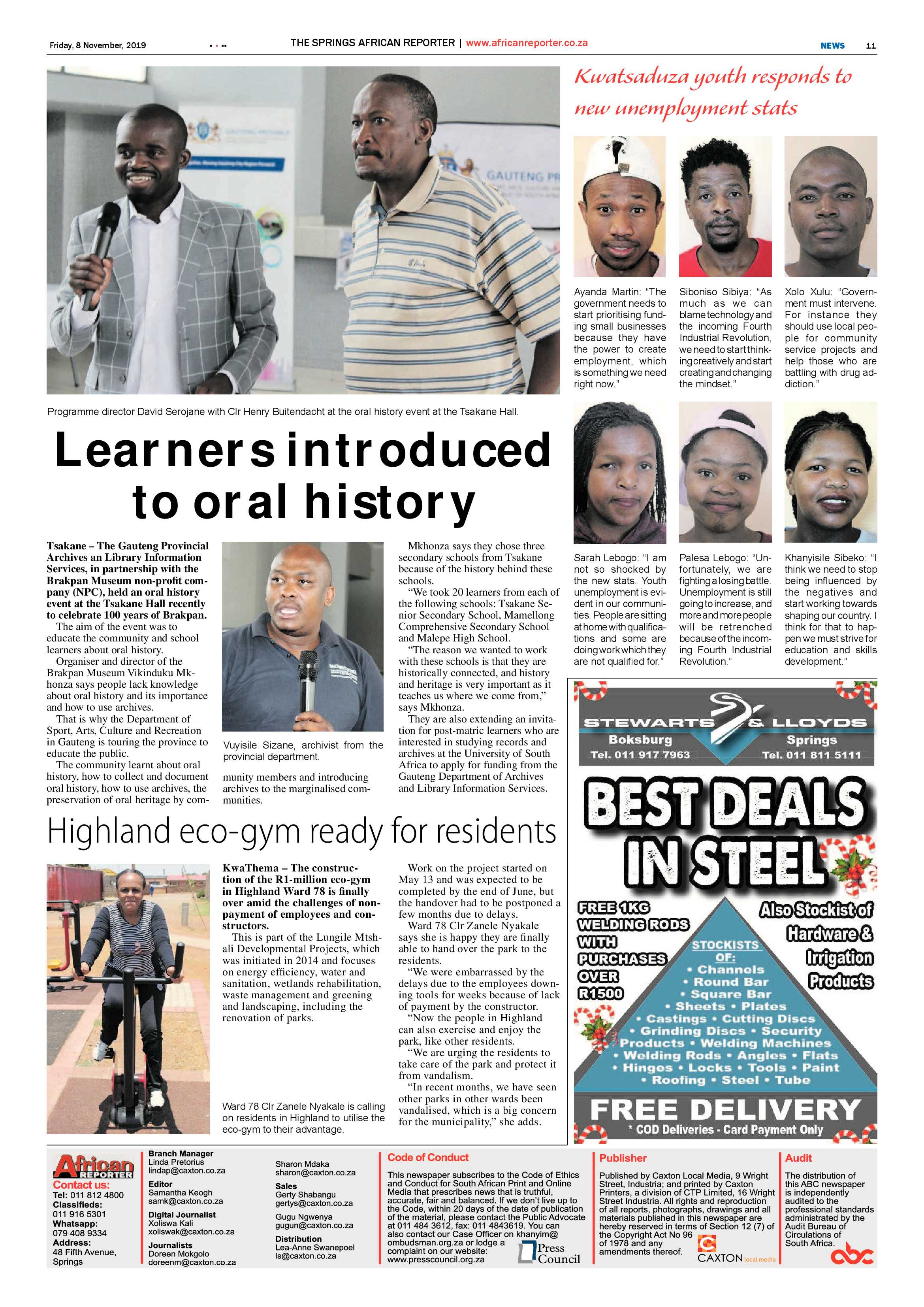 African Reporter 08 November 2019 page 11