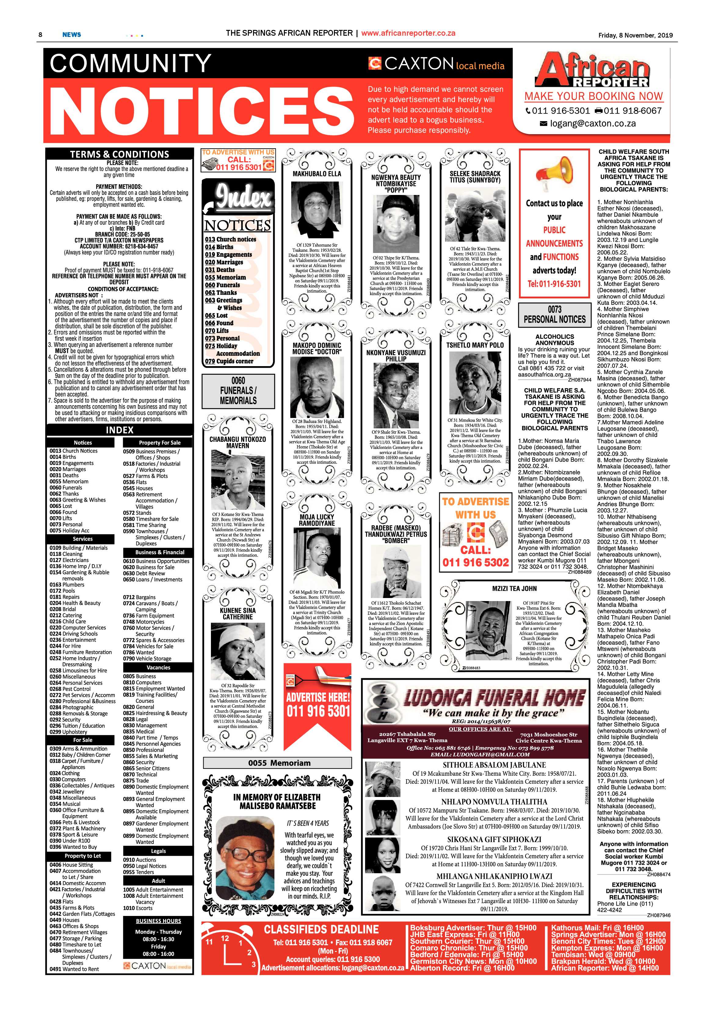 African Reporter 08 November 2019 page 8