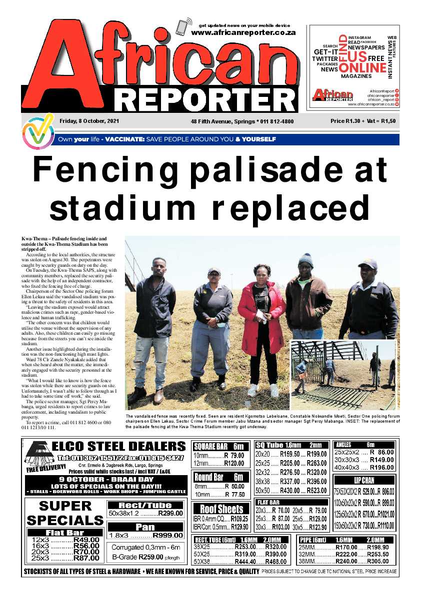 African Reporter 08 October 2021 page 1