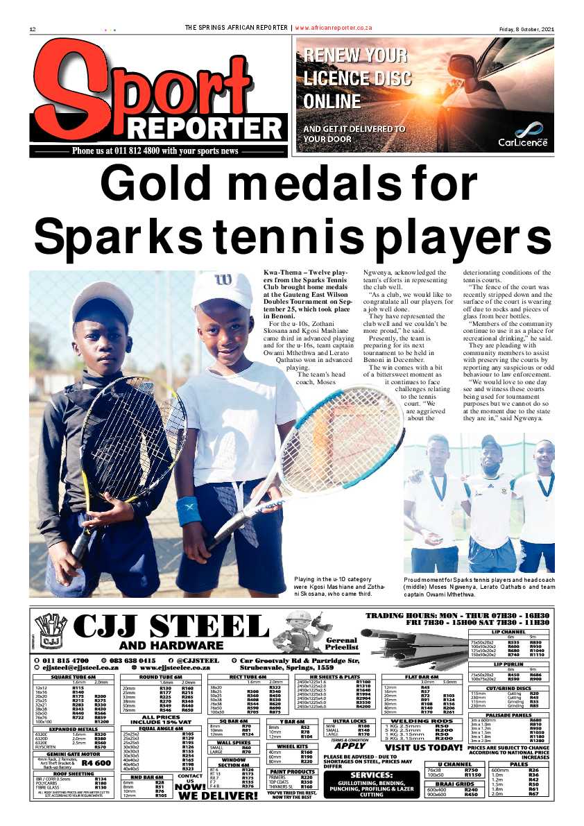 African Reporter 08 October 2021 page 12