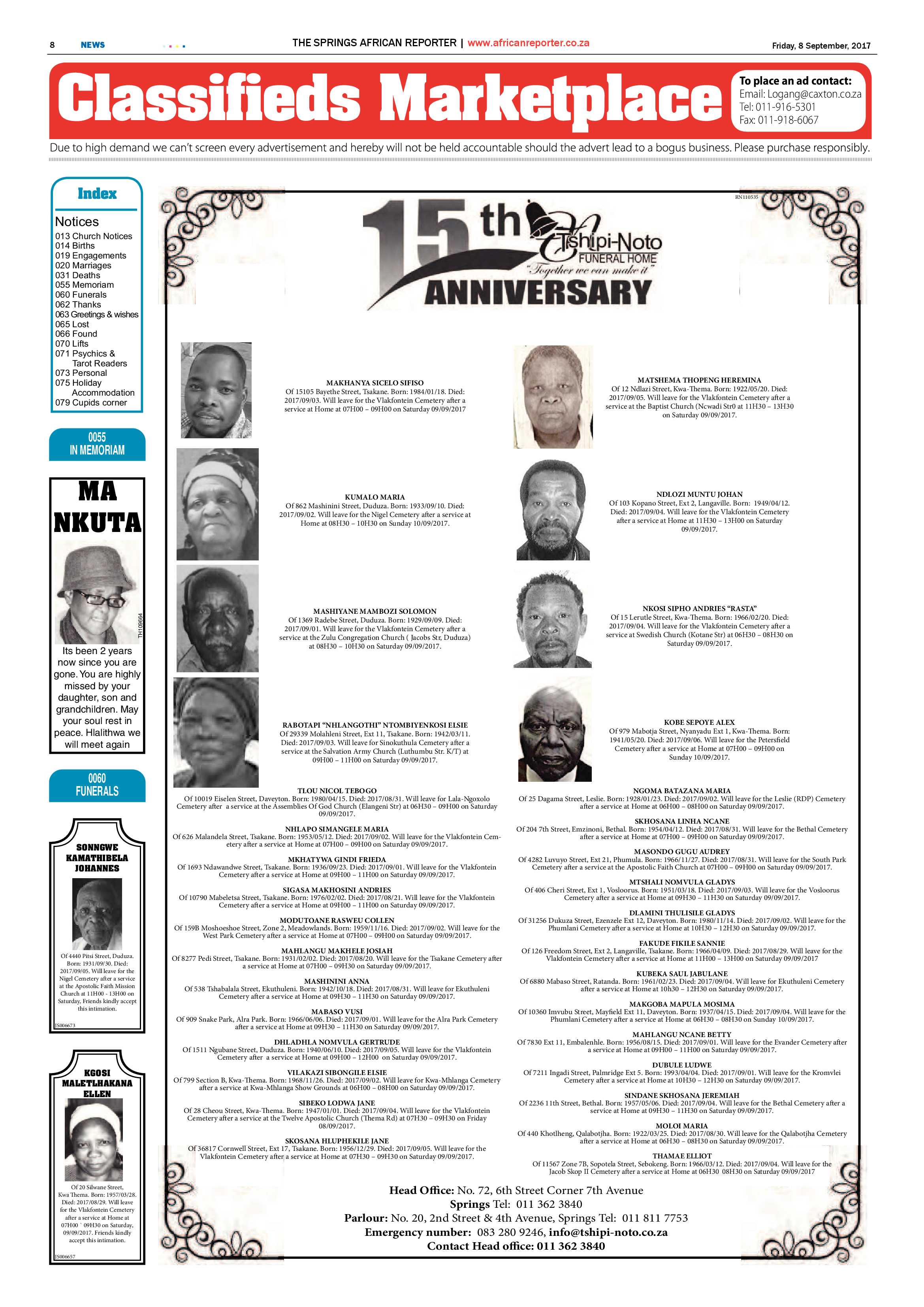 African Reporter 08 September 2017 page 8