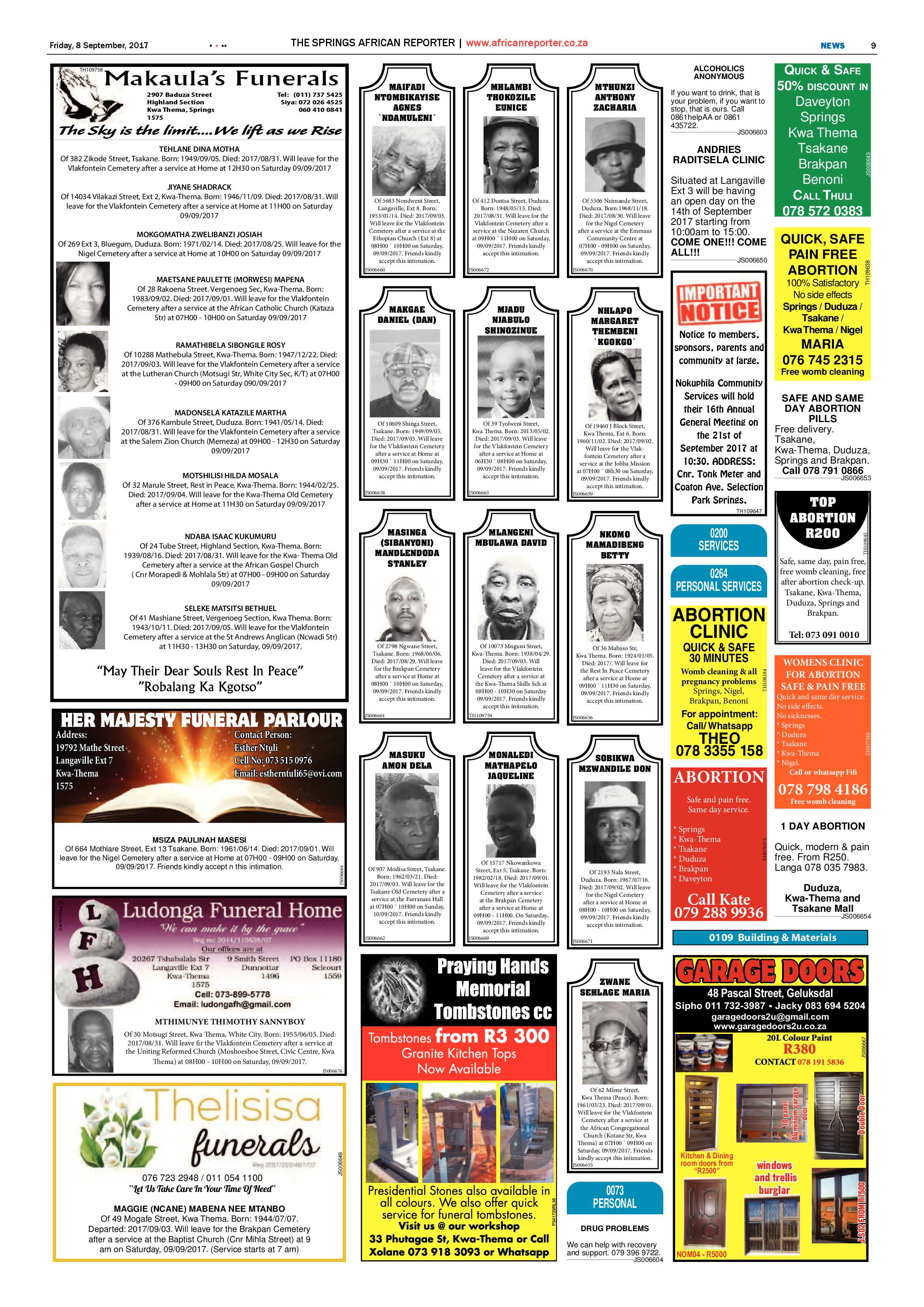 African Reporter 08 September 2017 page 9