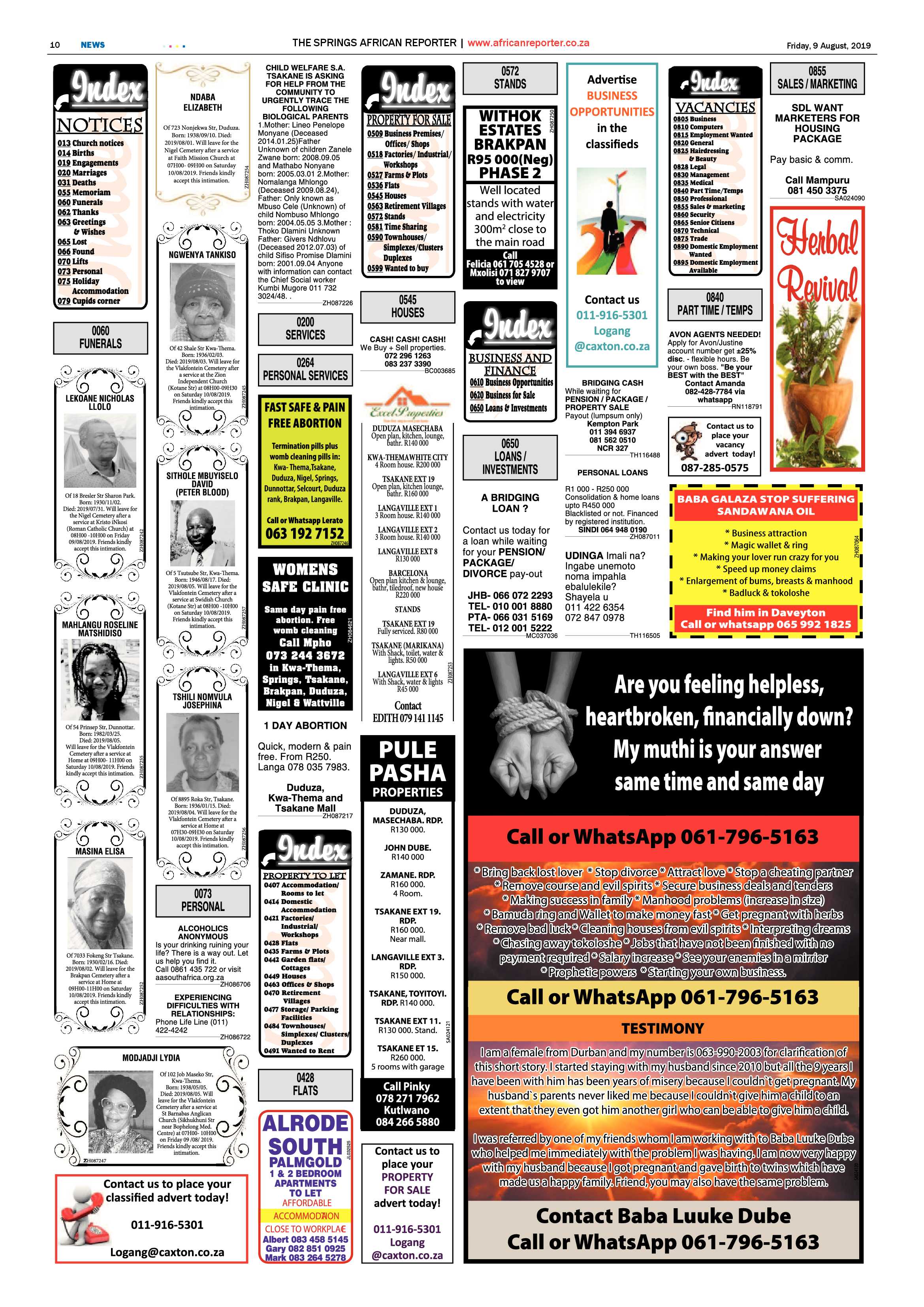 African Reporter 09 August 2019 page 10