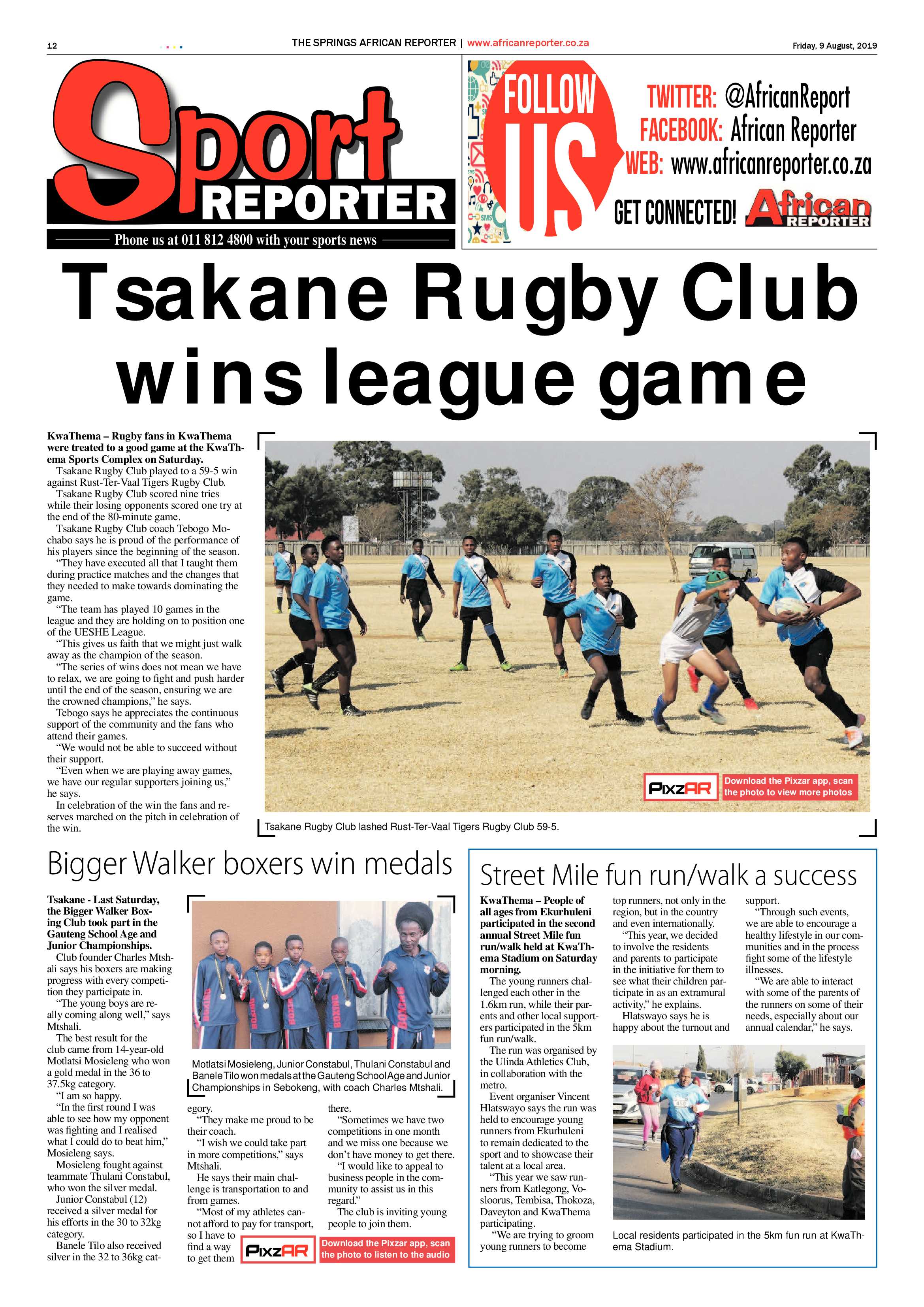 African Reporter 09 August 2019 page 12