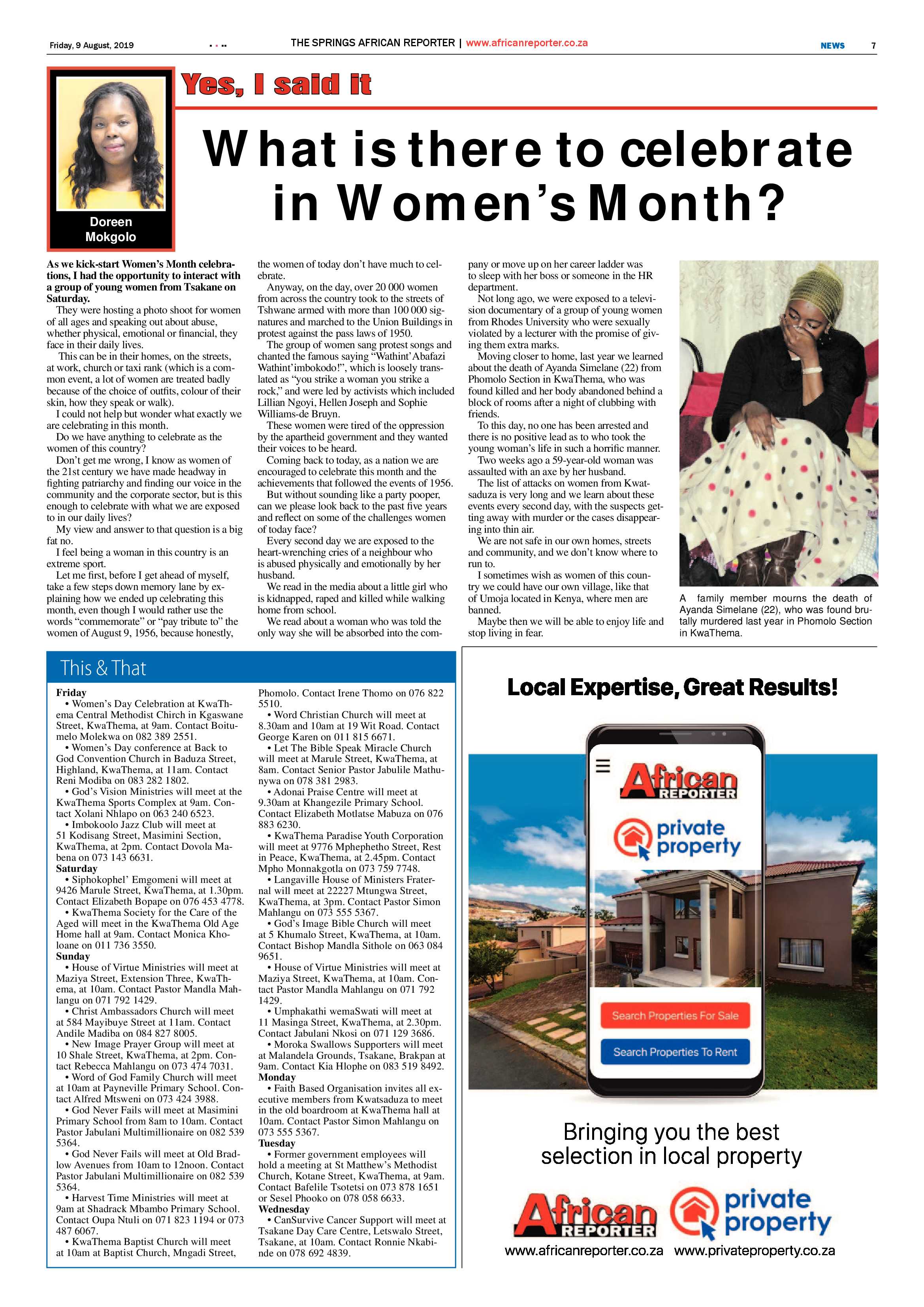 African Reporter 09 August 2019 page 7