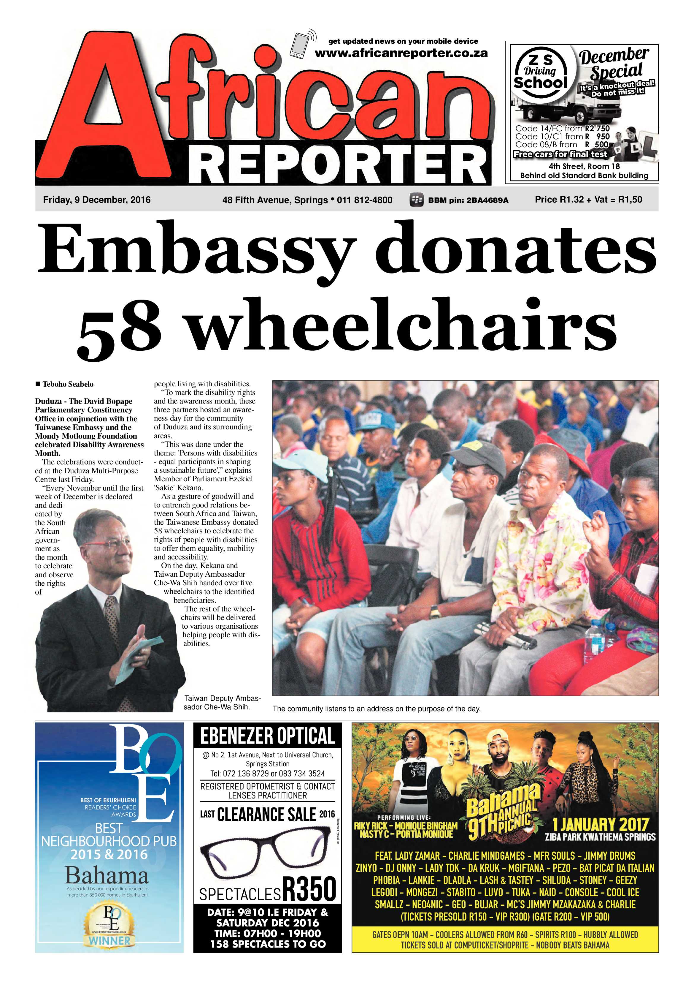 African Reporter 09 December 2016 page 1