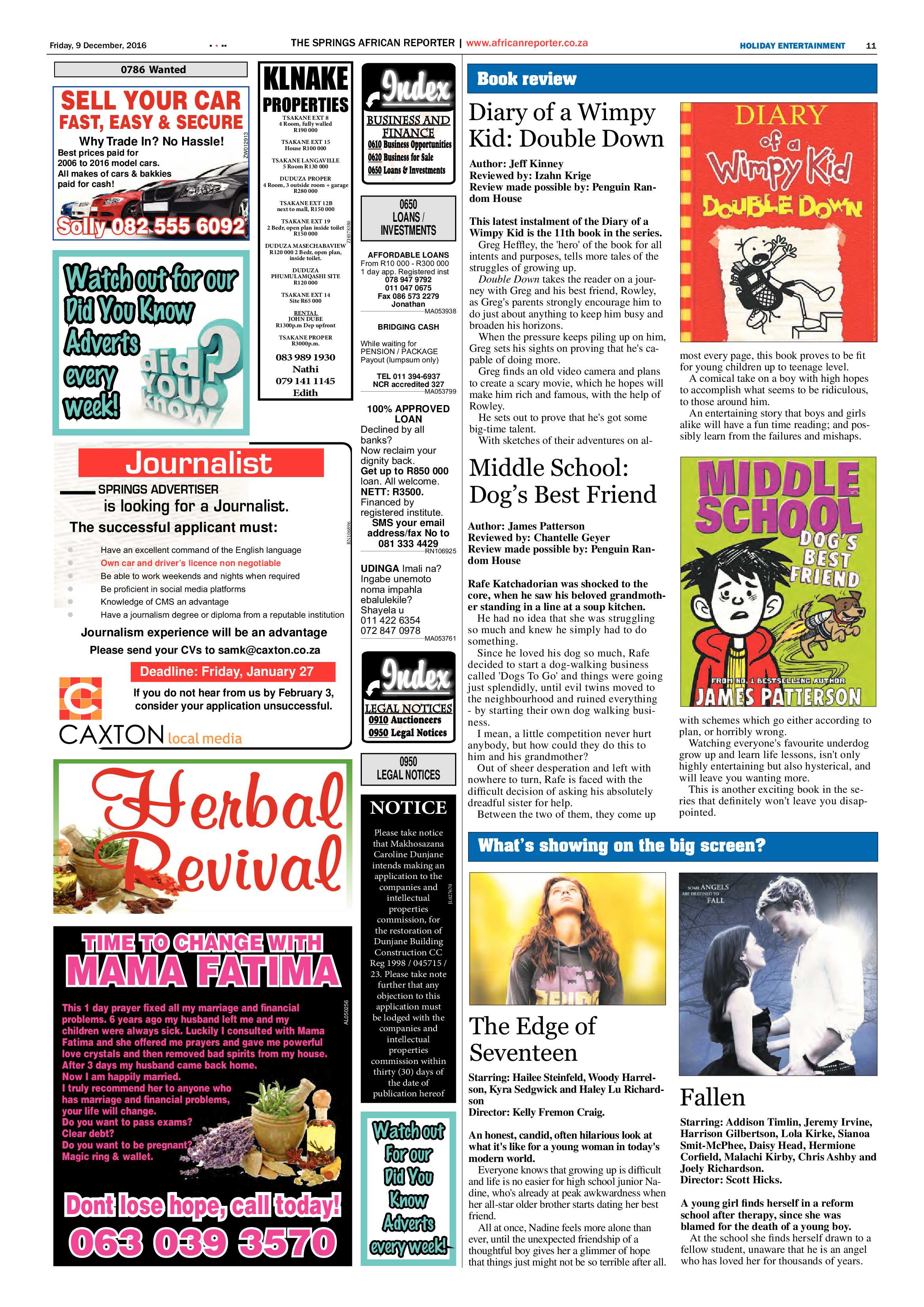 African Reporter 09 December 2016 page 11