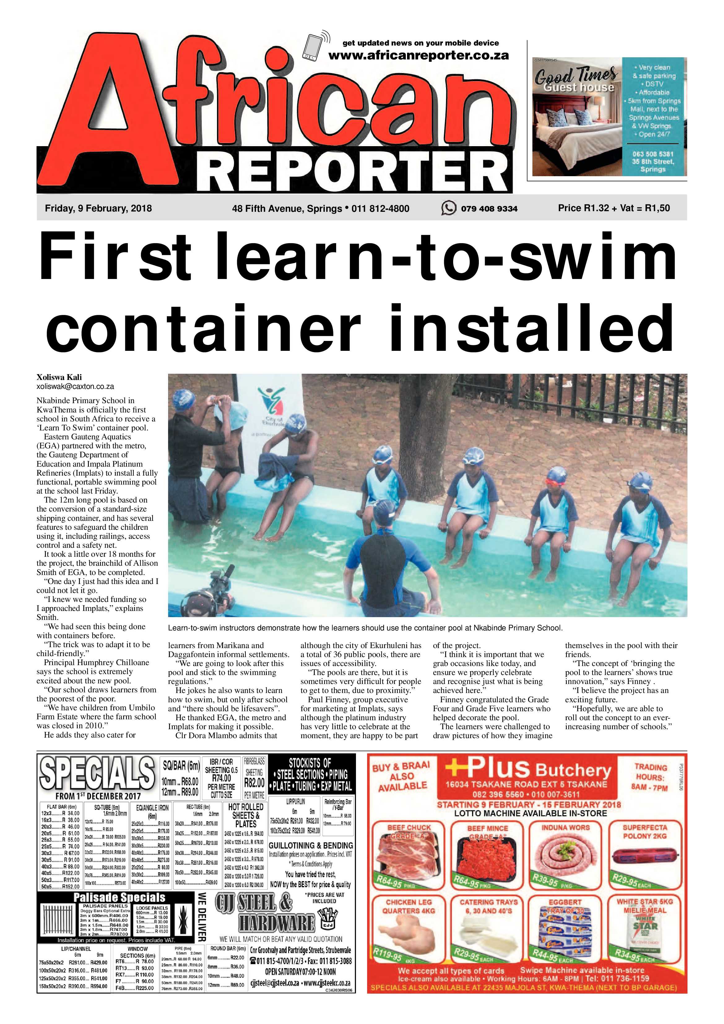 African Reporter 09 February 2018 page 1