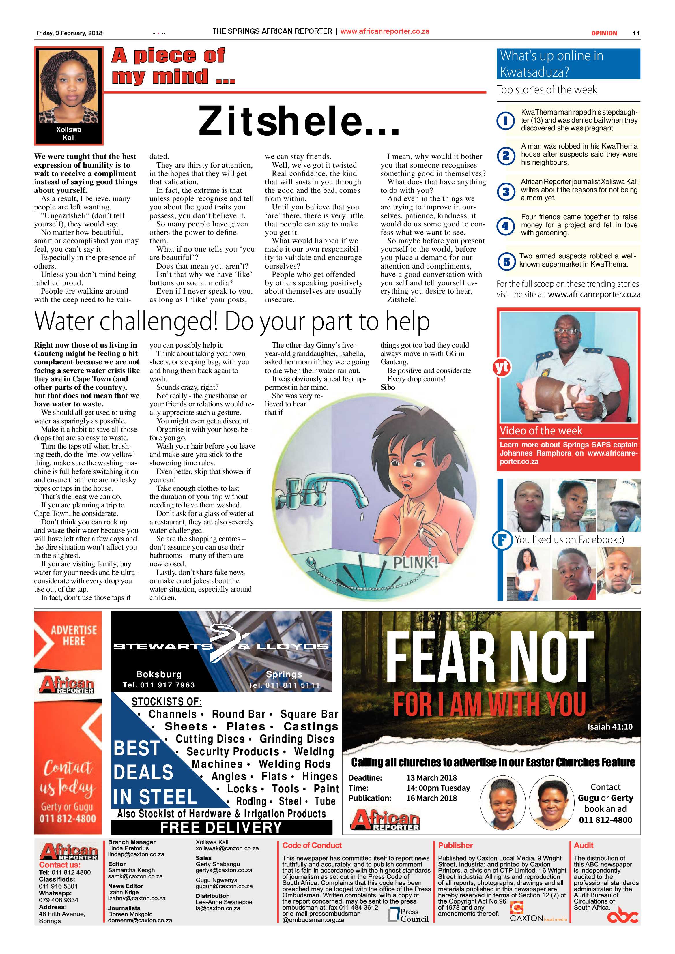 African Reporter 09 February 2018 page 11