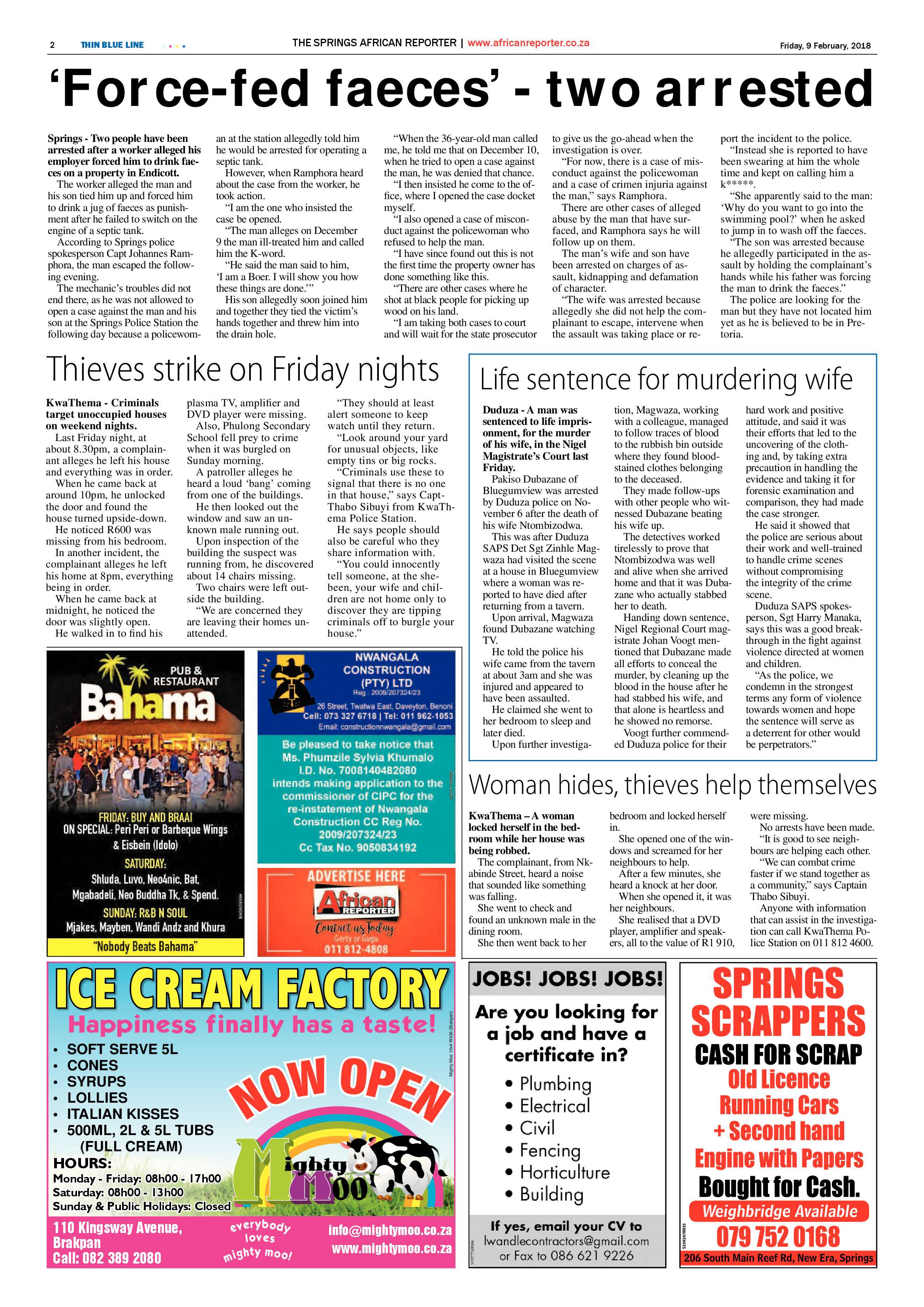 African Reporter 09 February 2018 page 2