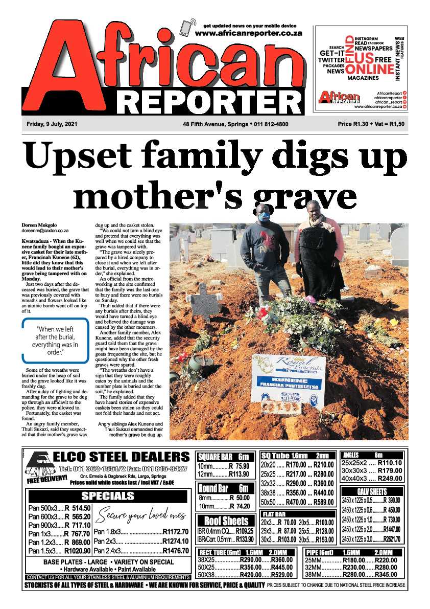 African Reporter 09 July 2021 page 1
